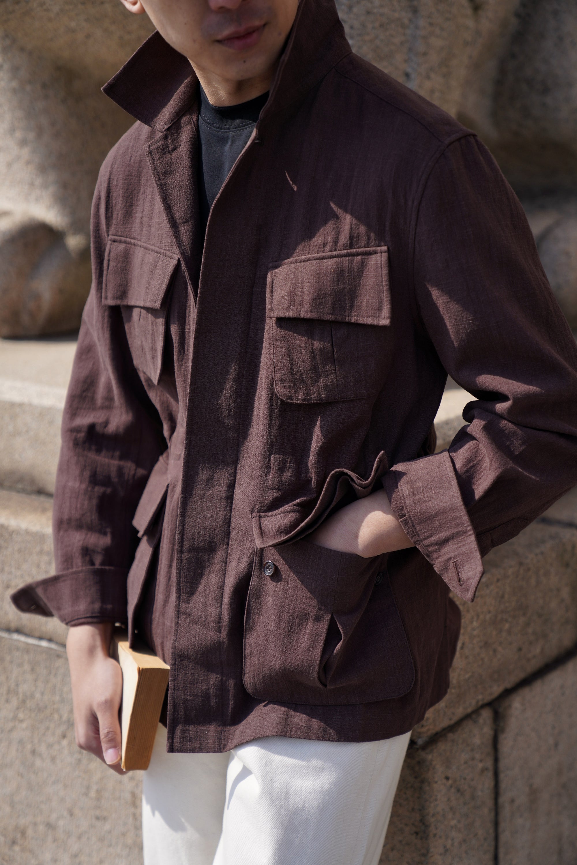 Chocolate Linen Cotton M42 Jacket