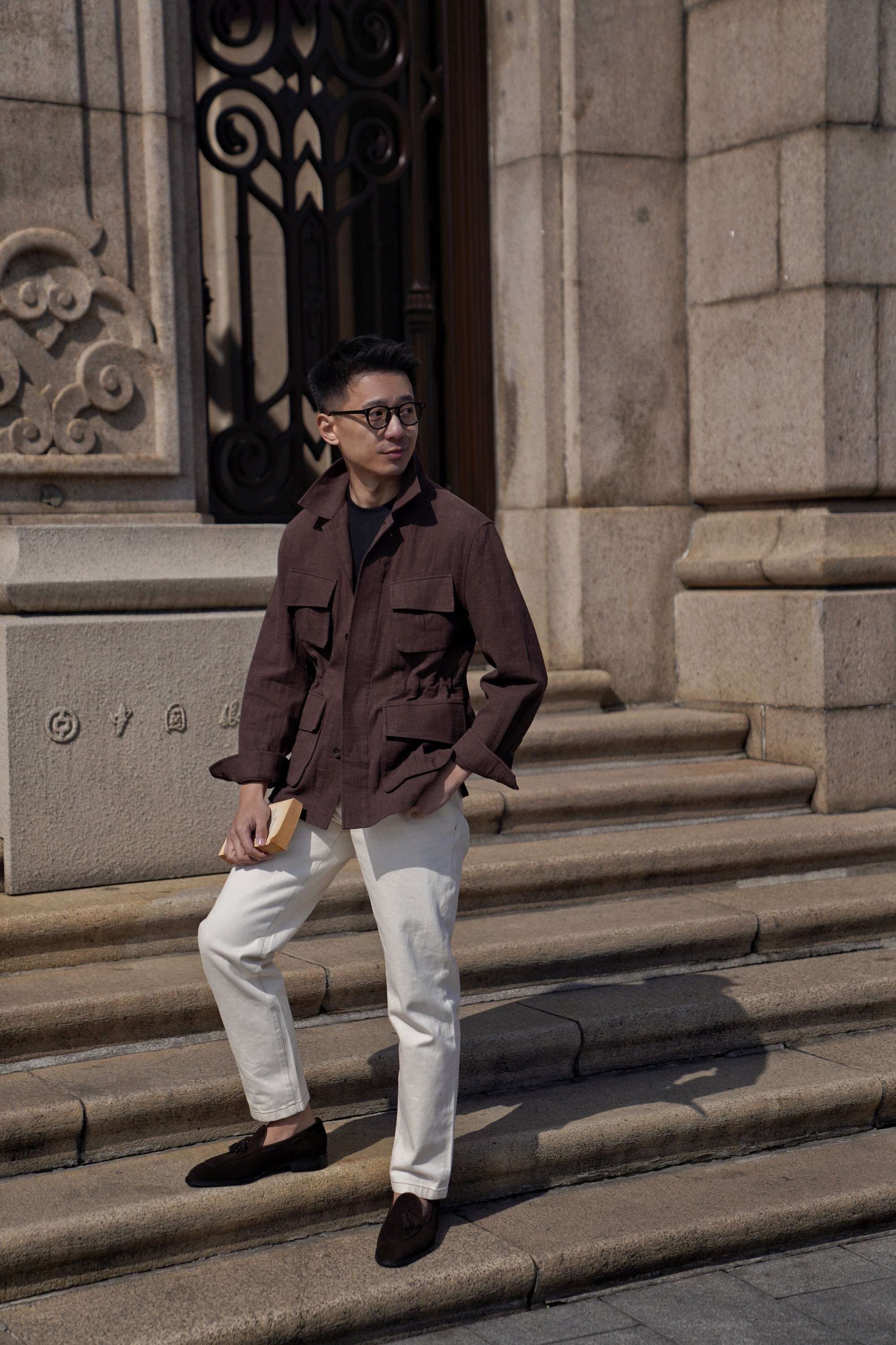 Chocolate Linen Cotton M42 Jacket
