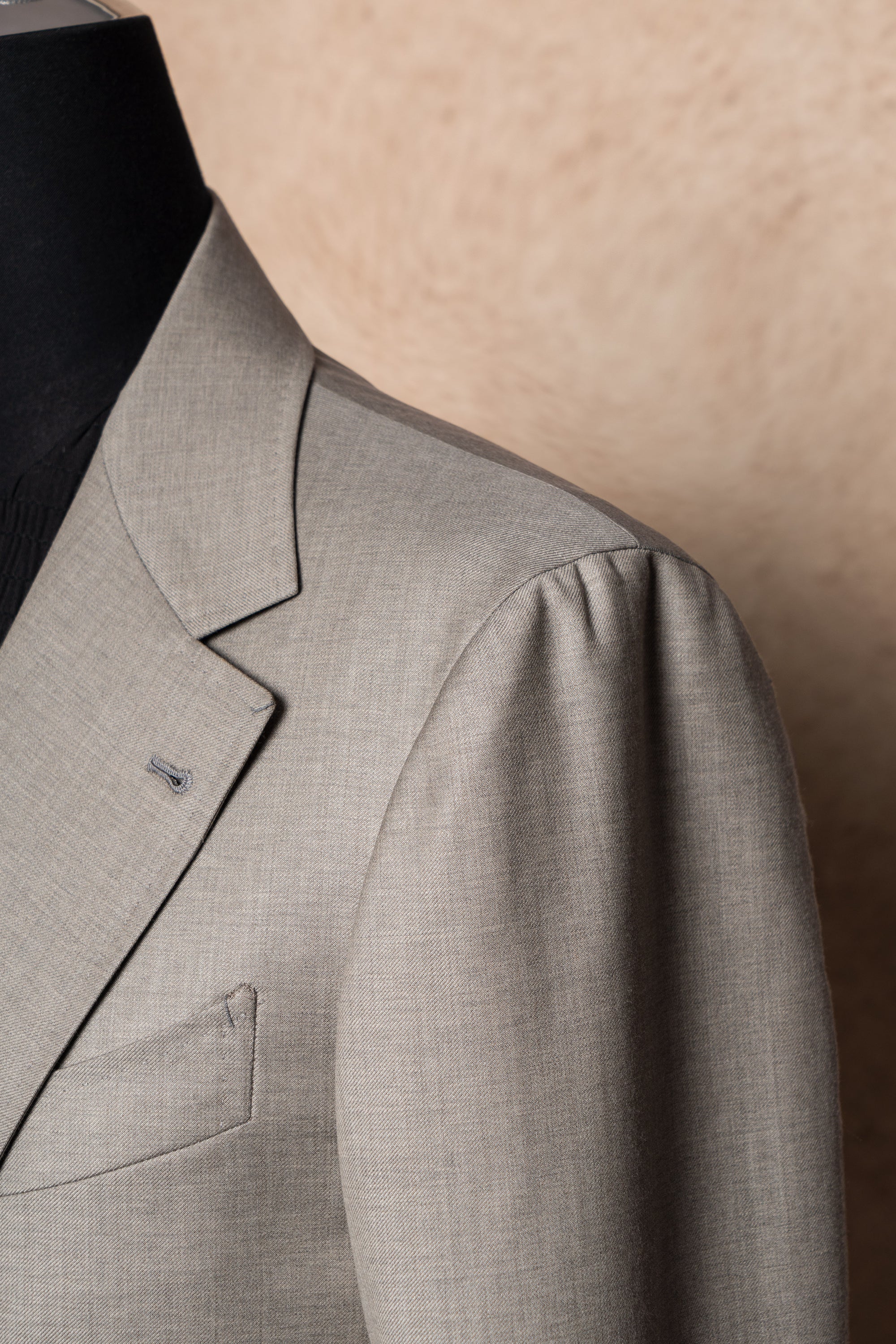 MTO Taupe Twill 120s Wool Suit #386