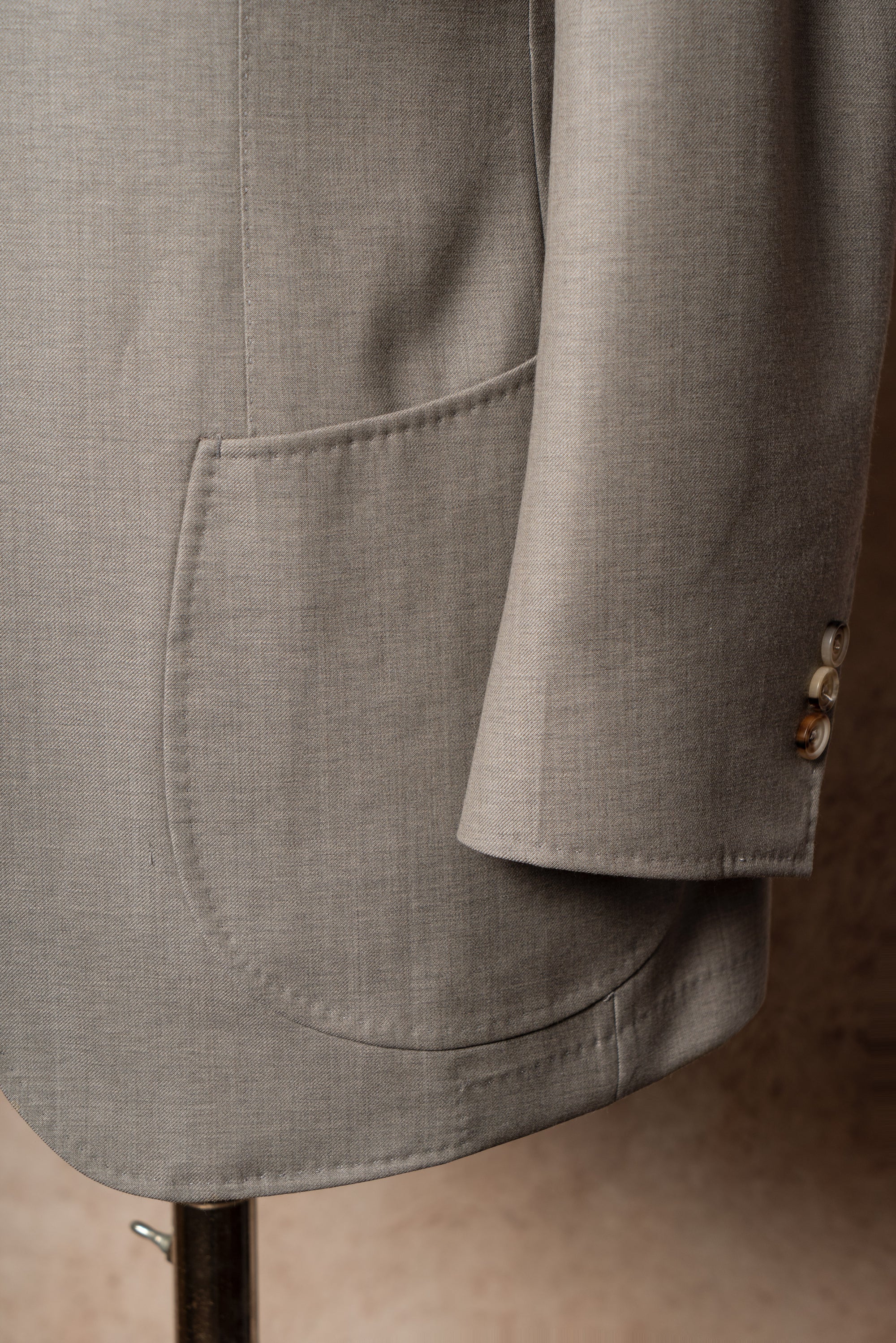 MTO Taupe Twill 120s Wool Suit #386