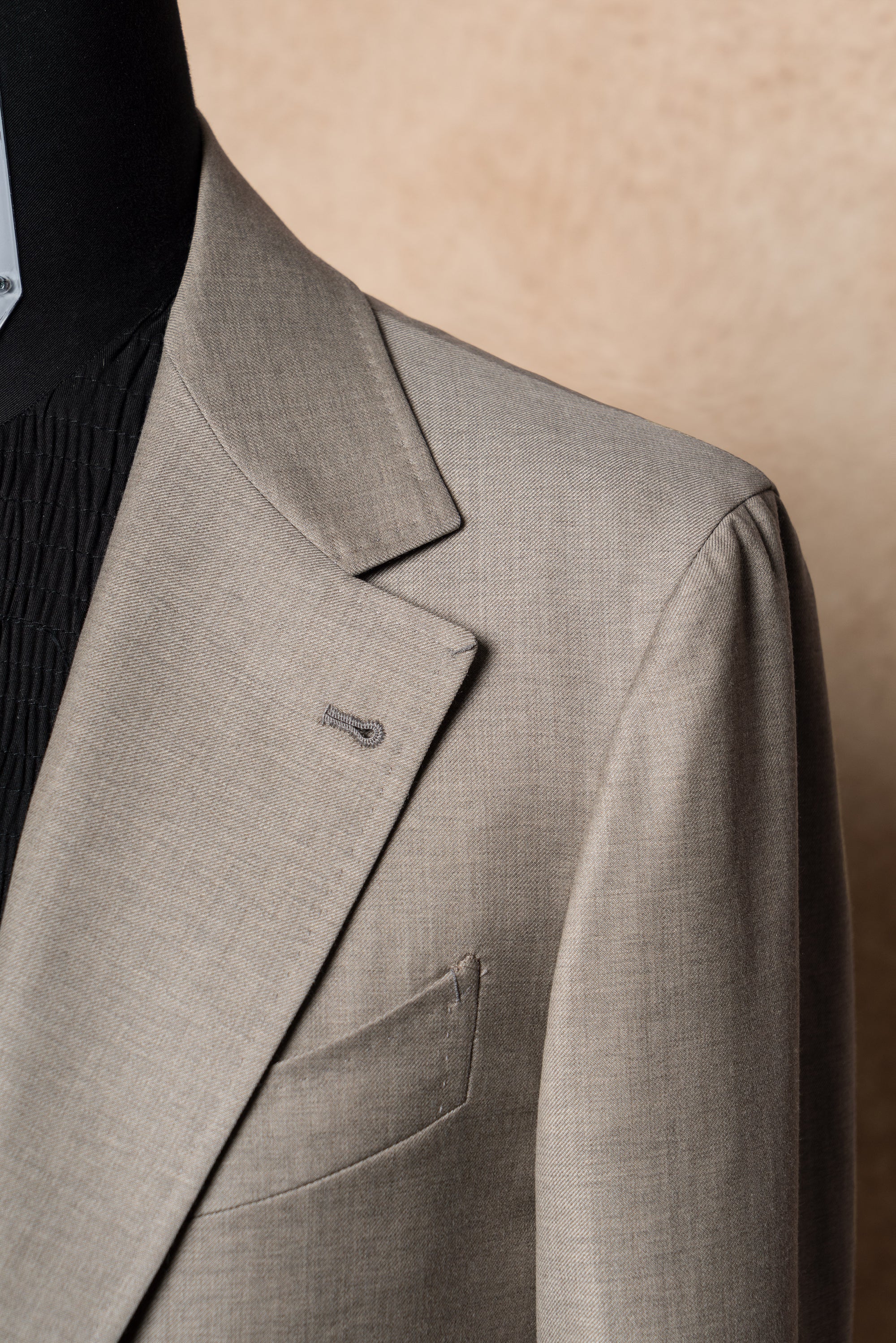 MTO Taupe Twill 120s Wool Suit #386
