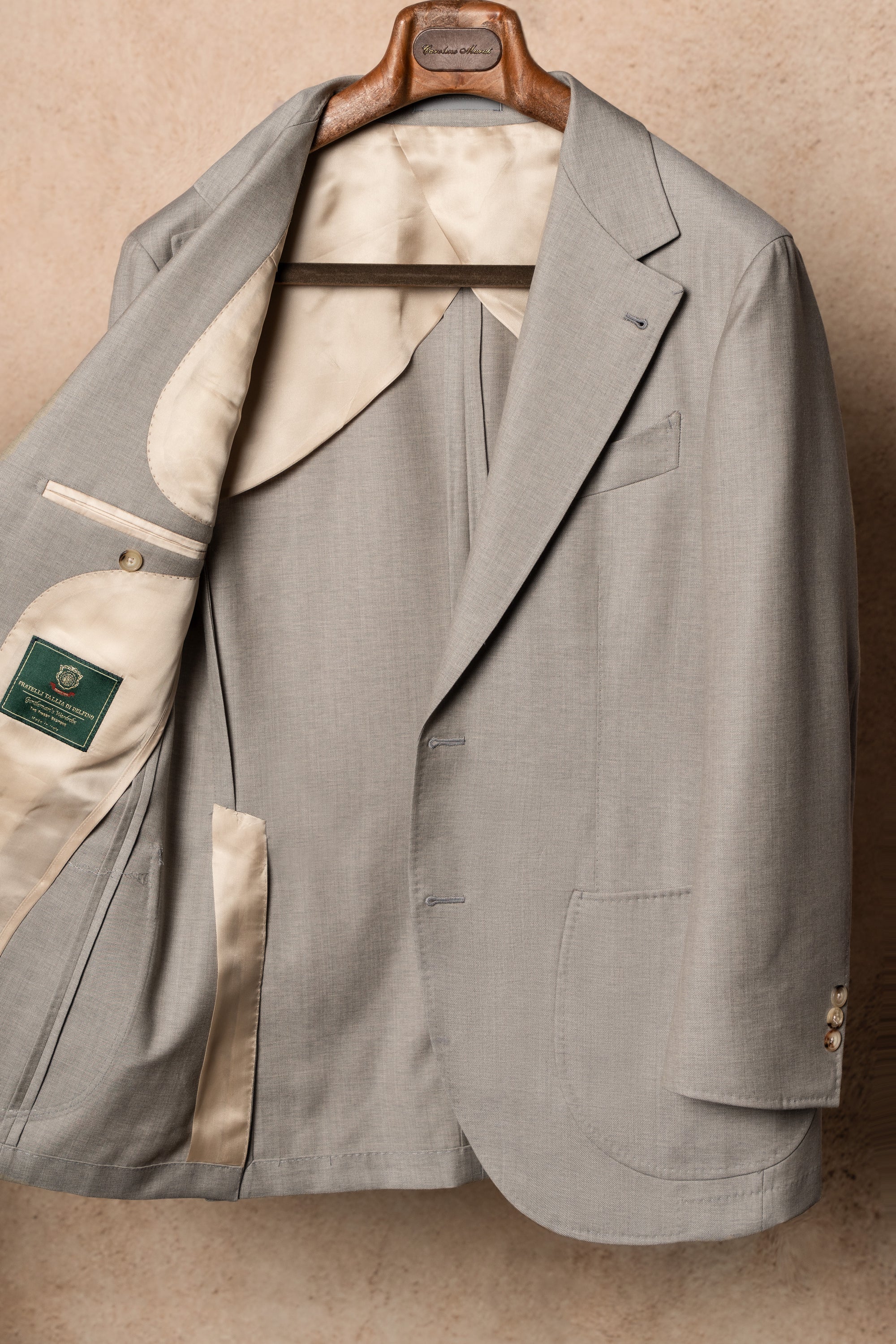 MTO Taupe Twill 120s Wool Suit #386