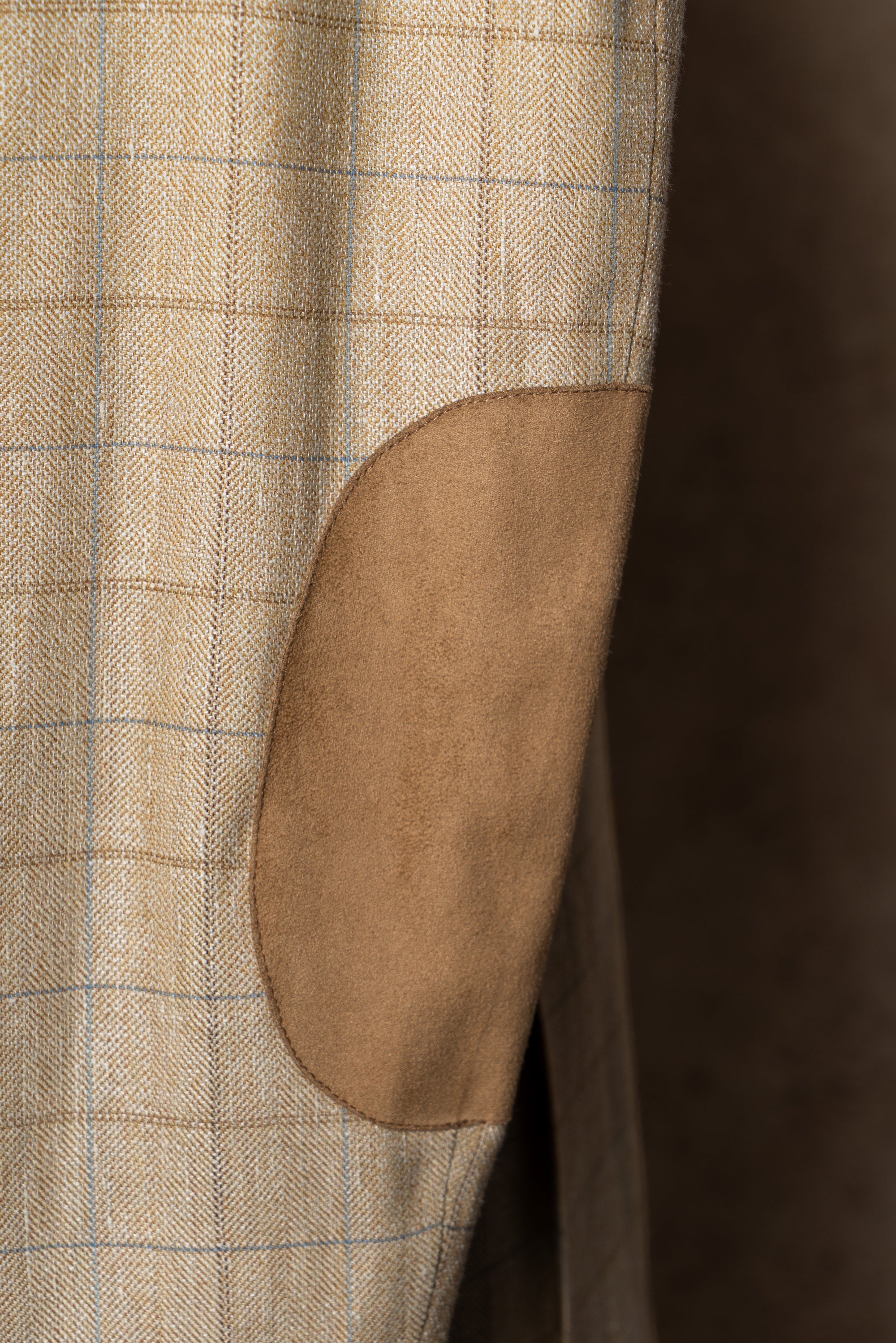 MTO Golden Camel Windowpane Linen Wool Jacket #352