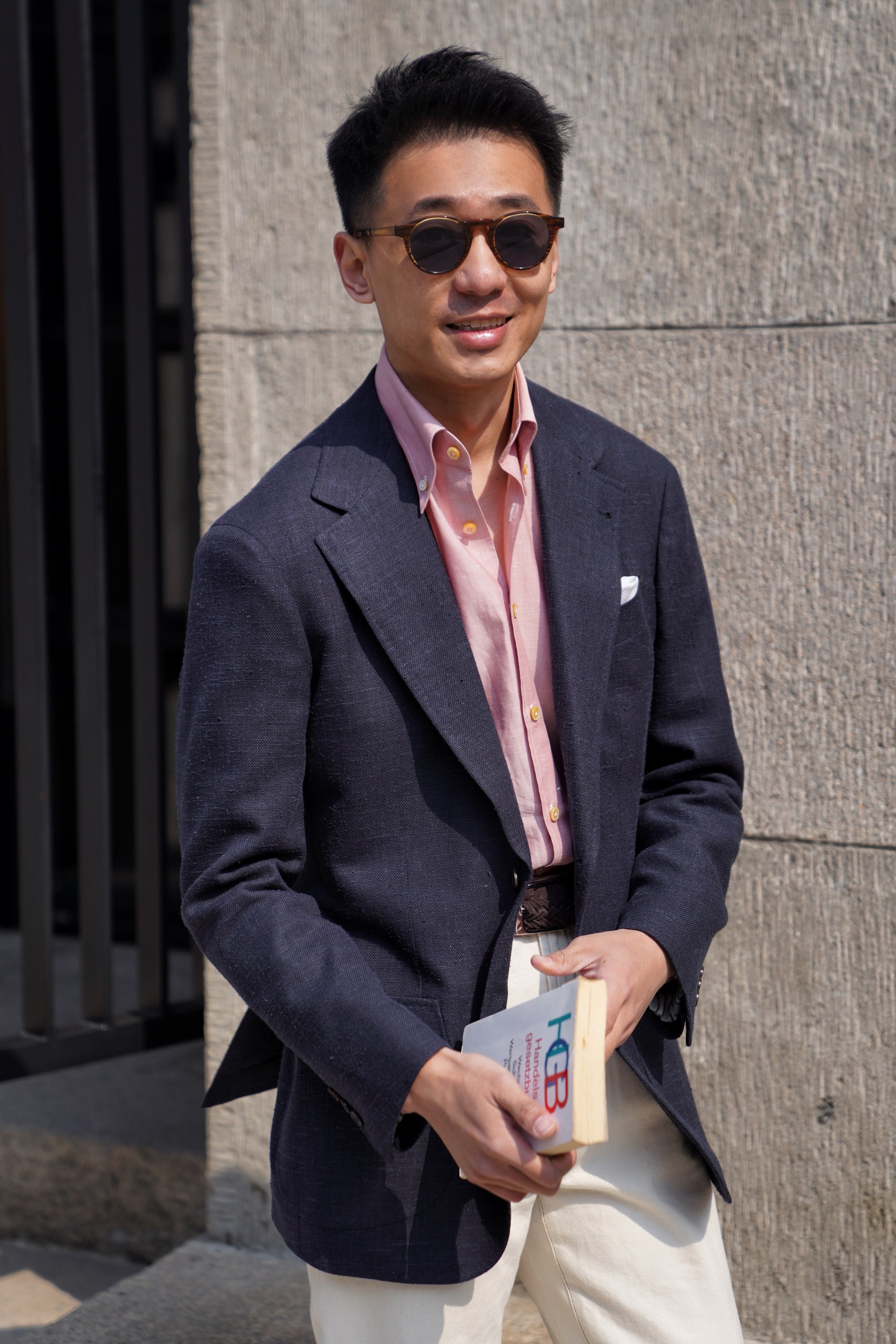 Indigo Wool Linen Silk Jacket #318