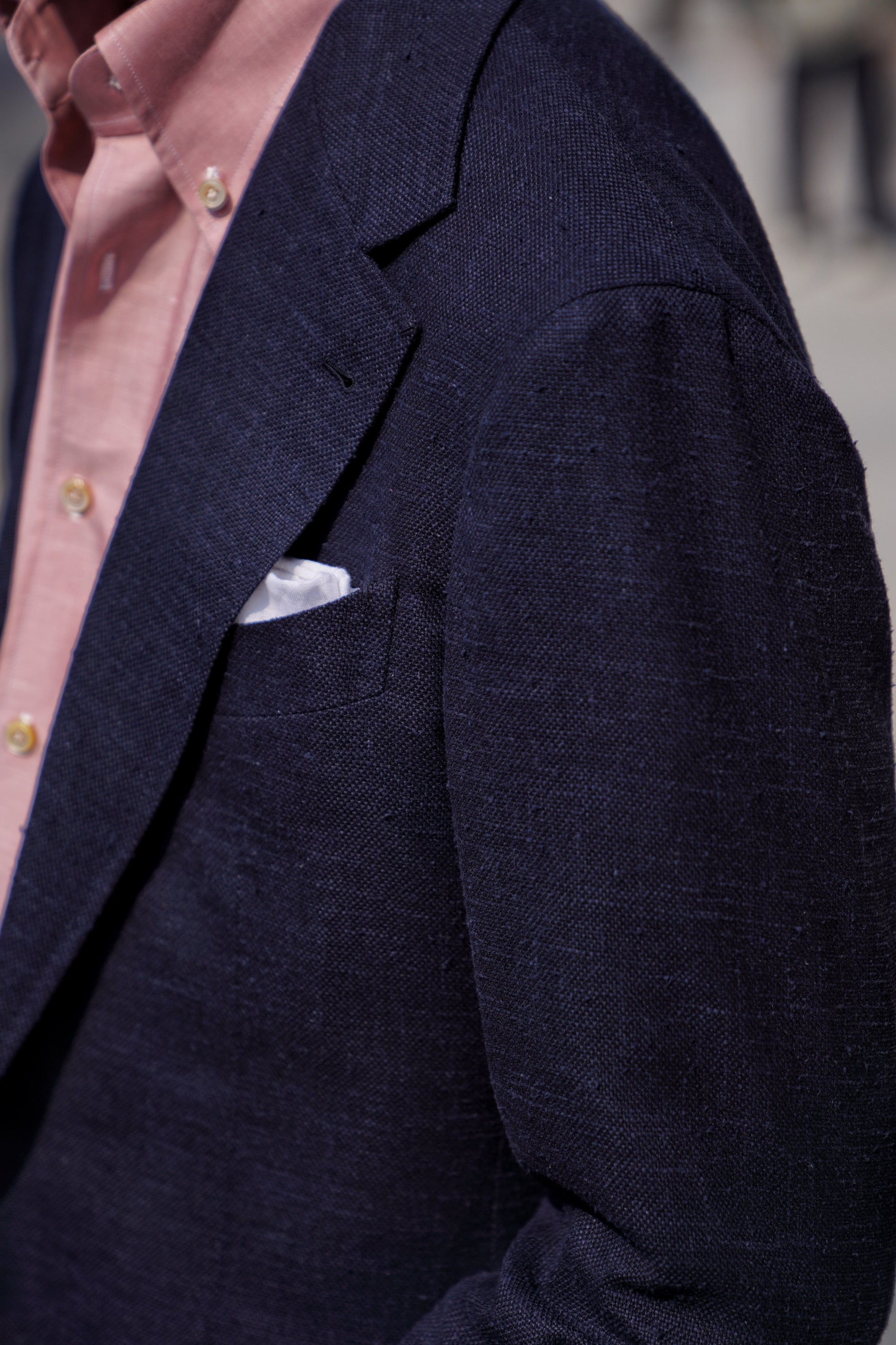 Indigo Wool Linen Silk Jacket #318
