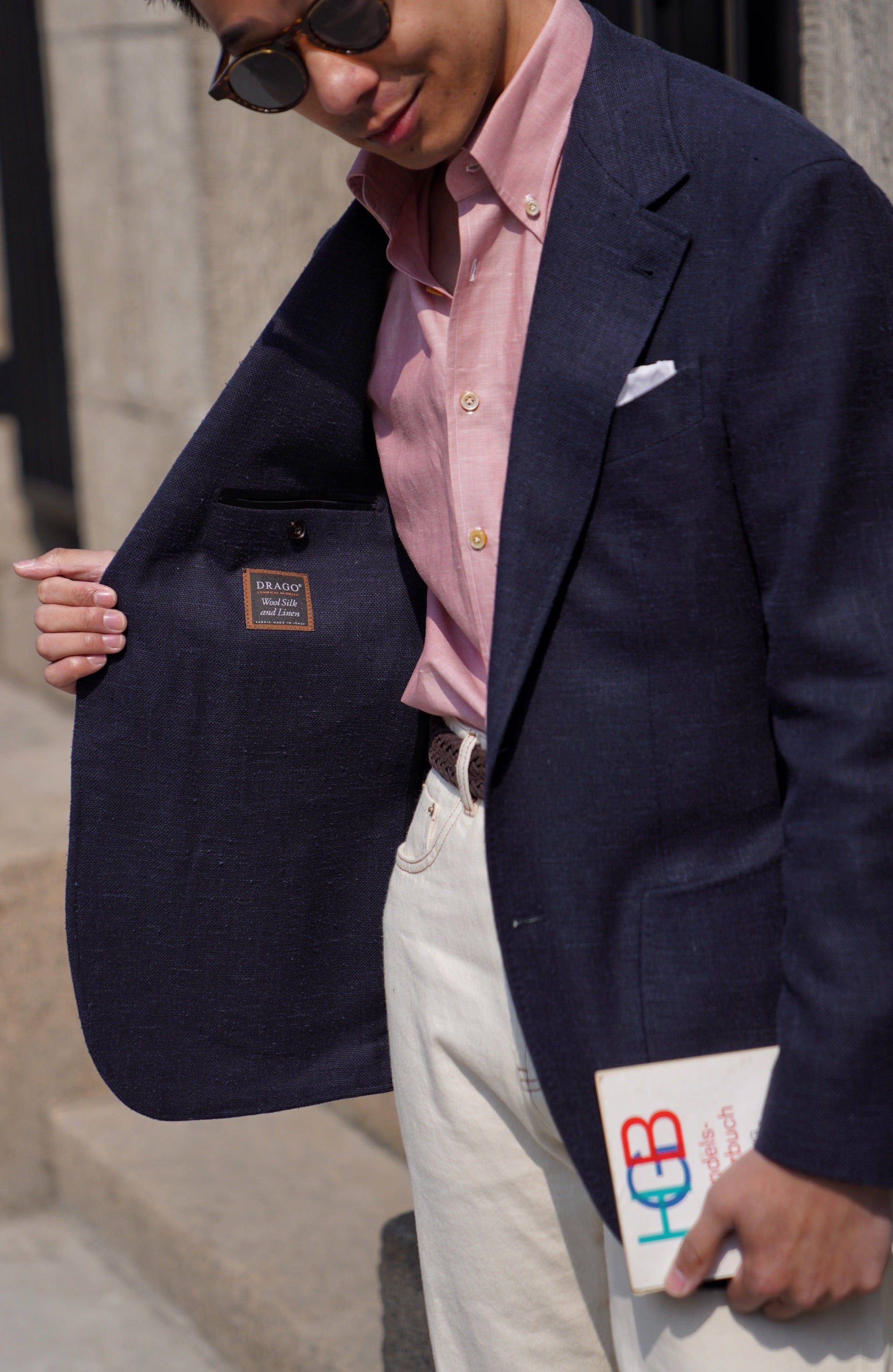 Indigo Wool Linen Silk Jacket #318
