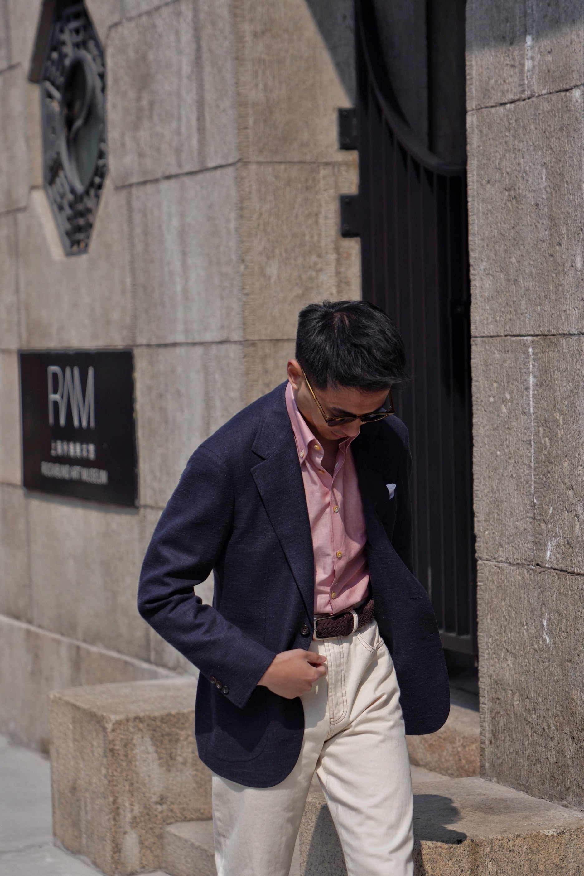 Indigo Wool Linen Silk Jacket #318