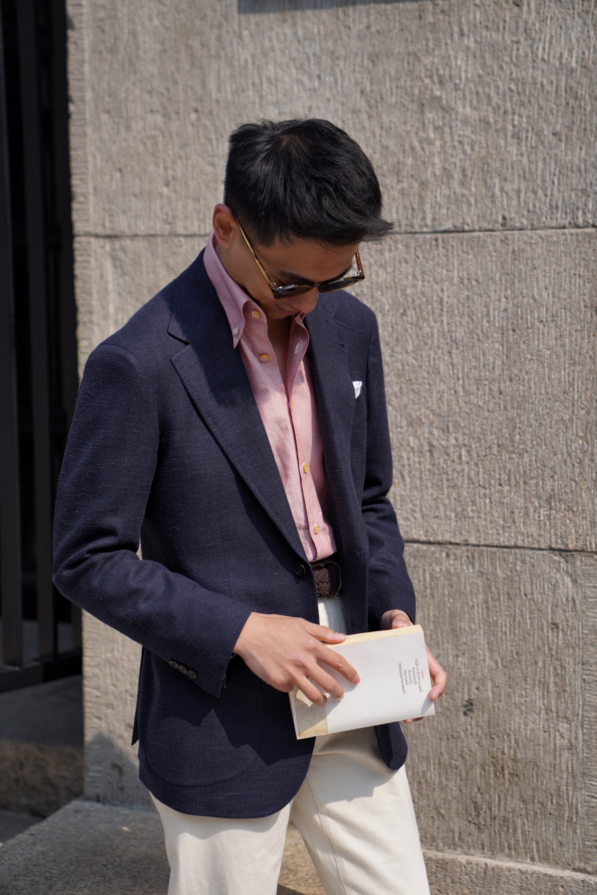 Indigo Wool Linen Silk Jacket #318