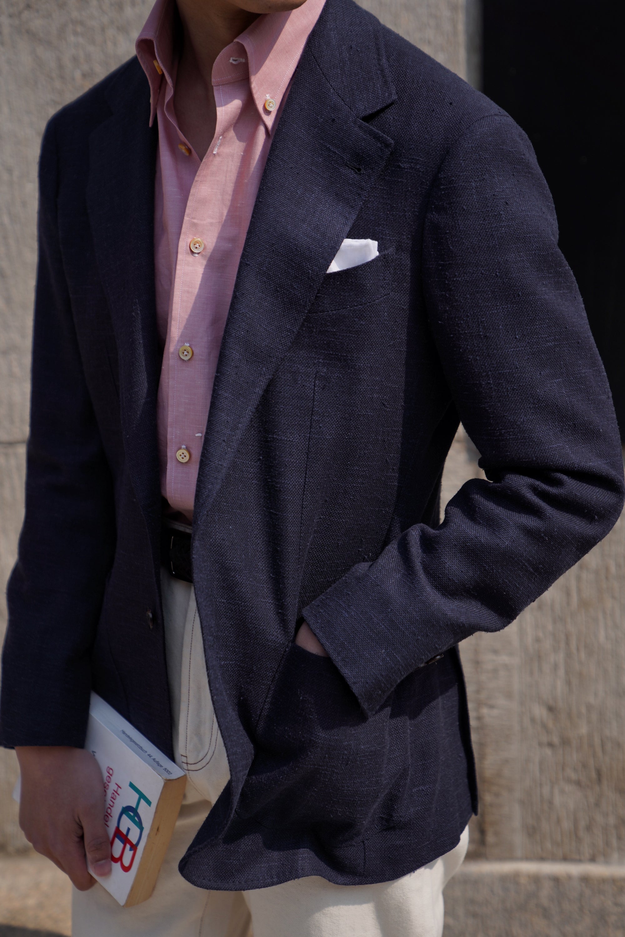 Indigo Wool Linen Silk Jacket #318