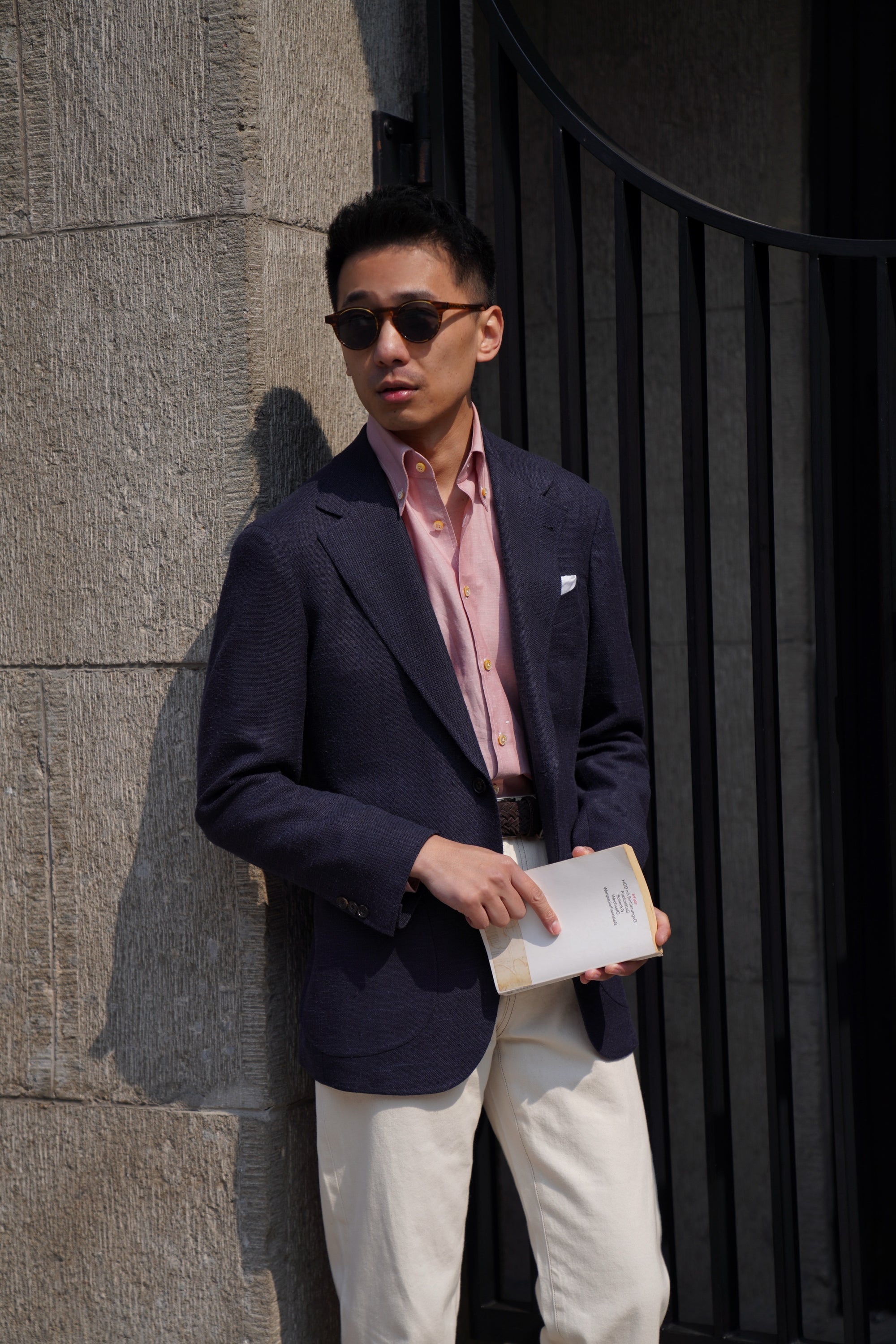 Indigo Wool Linen Silk Jacket #318