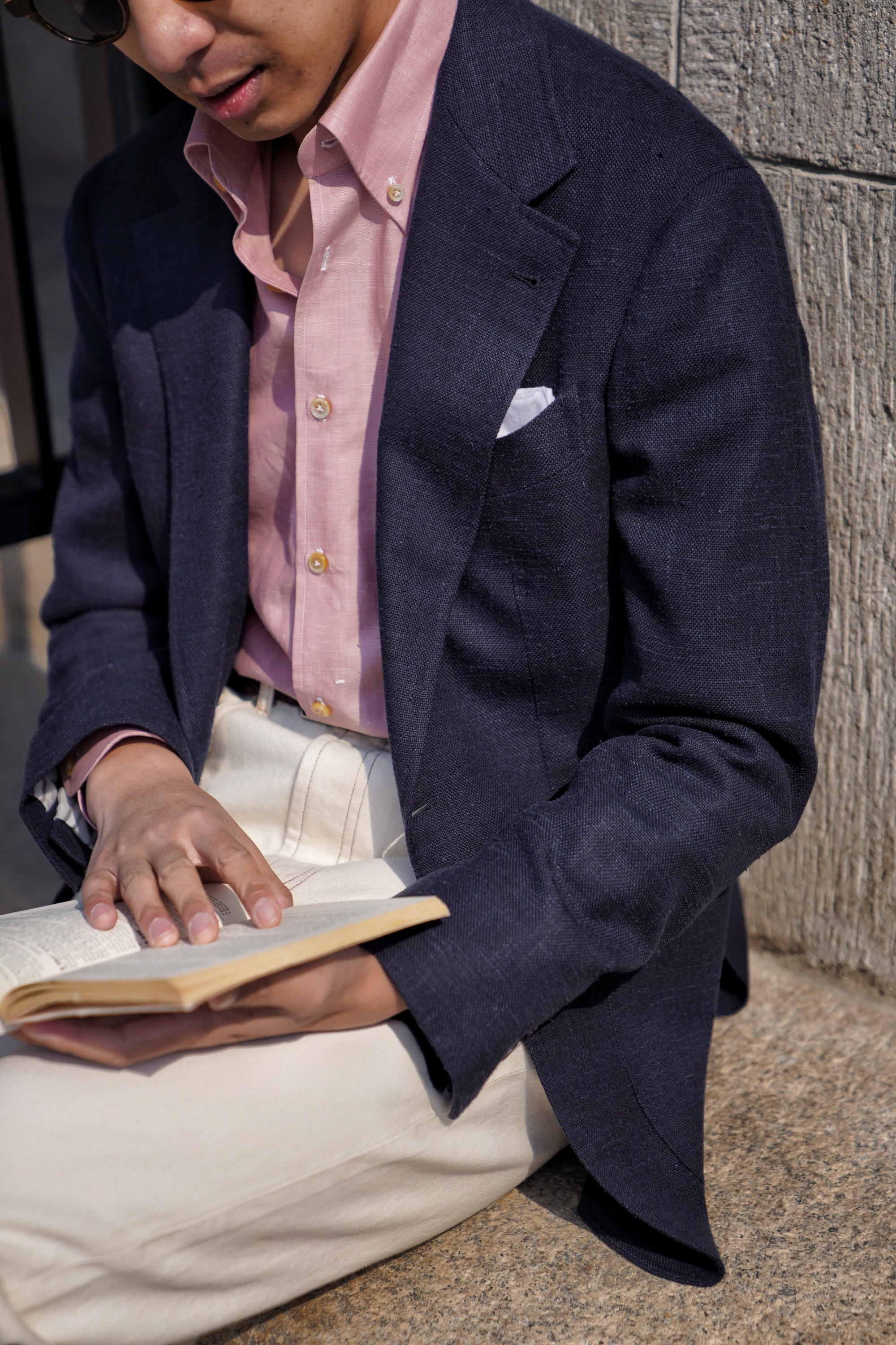 Indigo Wool Linen Silk Jacket #318
