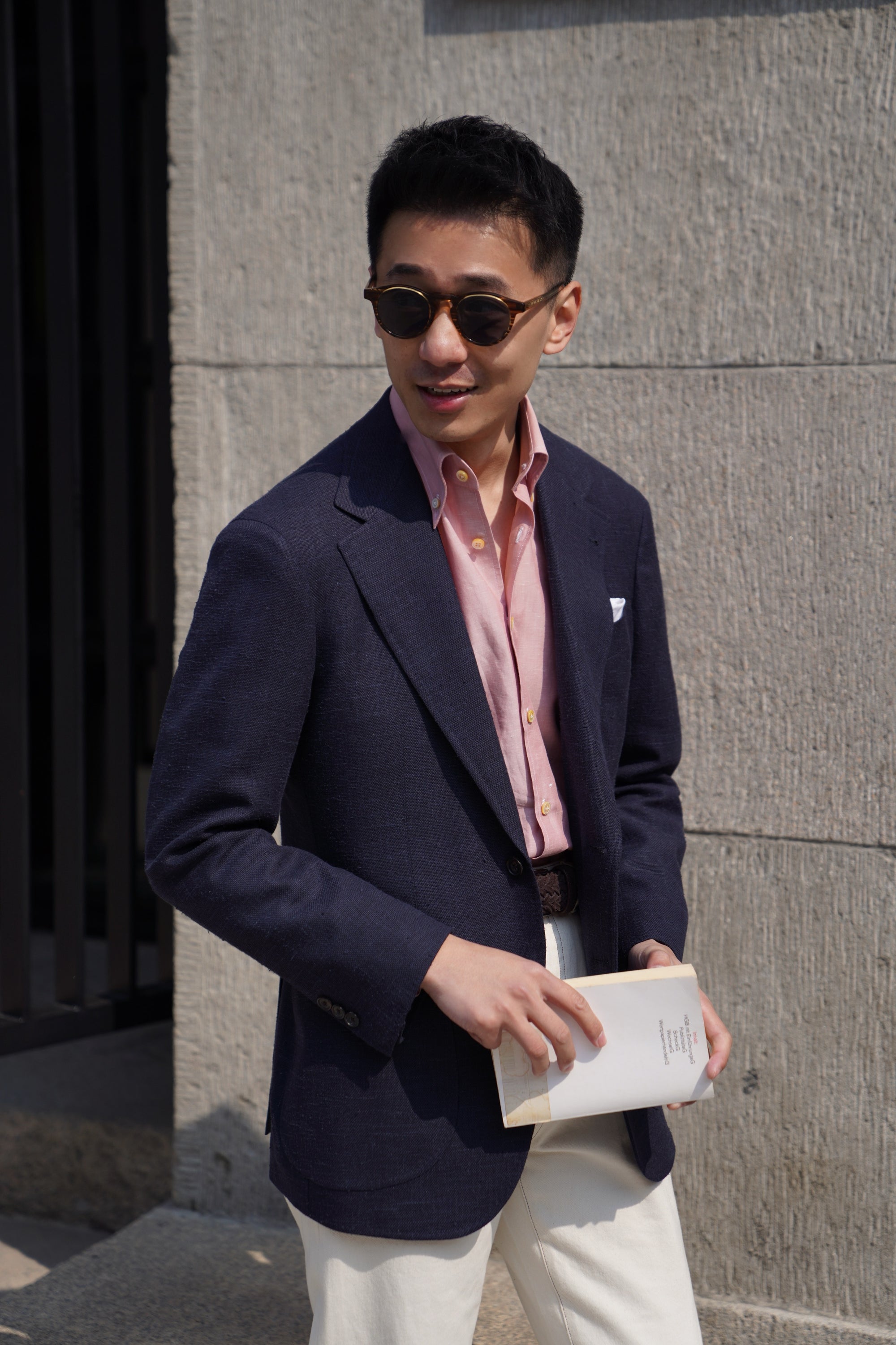 Indigo Wool Linen Silk Jacket #318