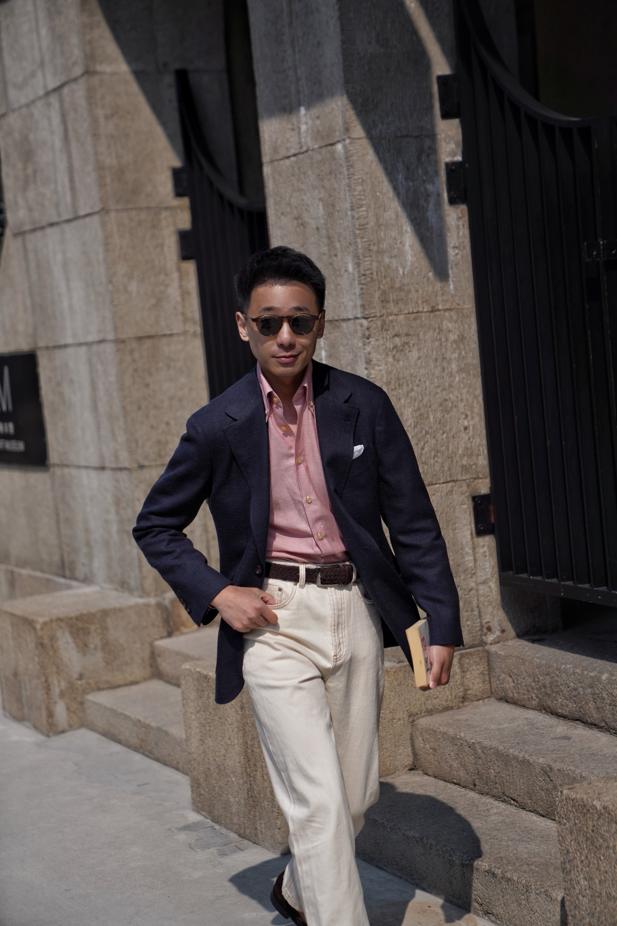 Indigo Wool Linen Silk Jacket #318