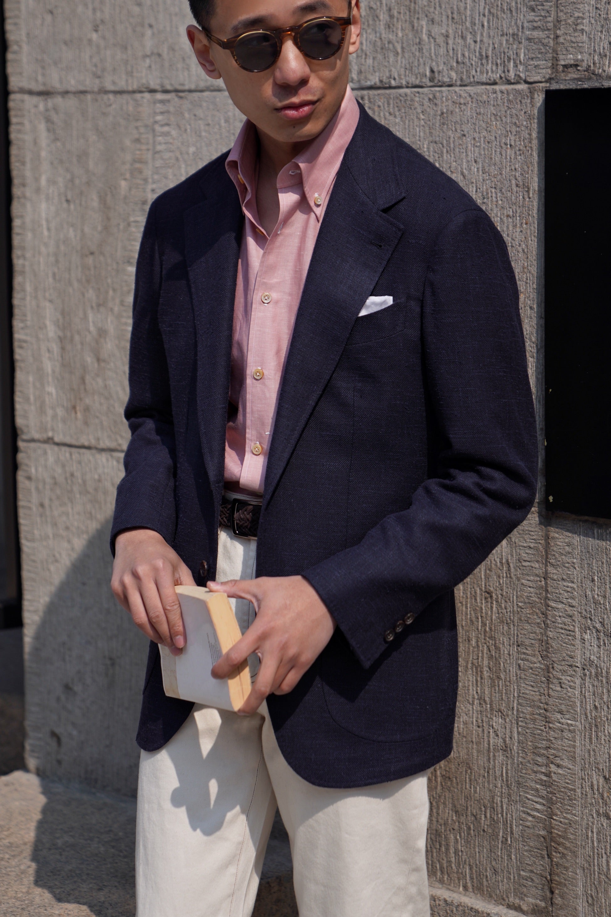 Indigo Wool Linen Silk Jacket #318