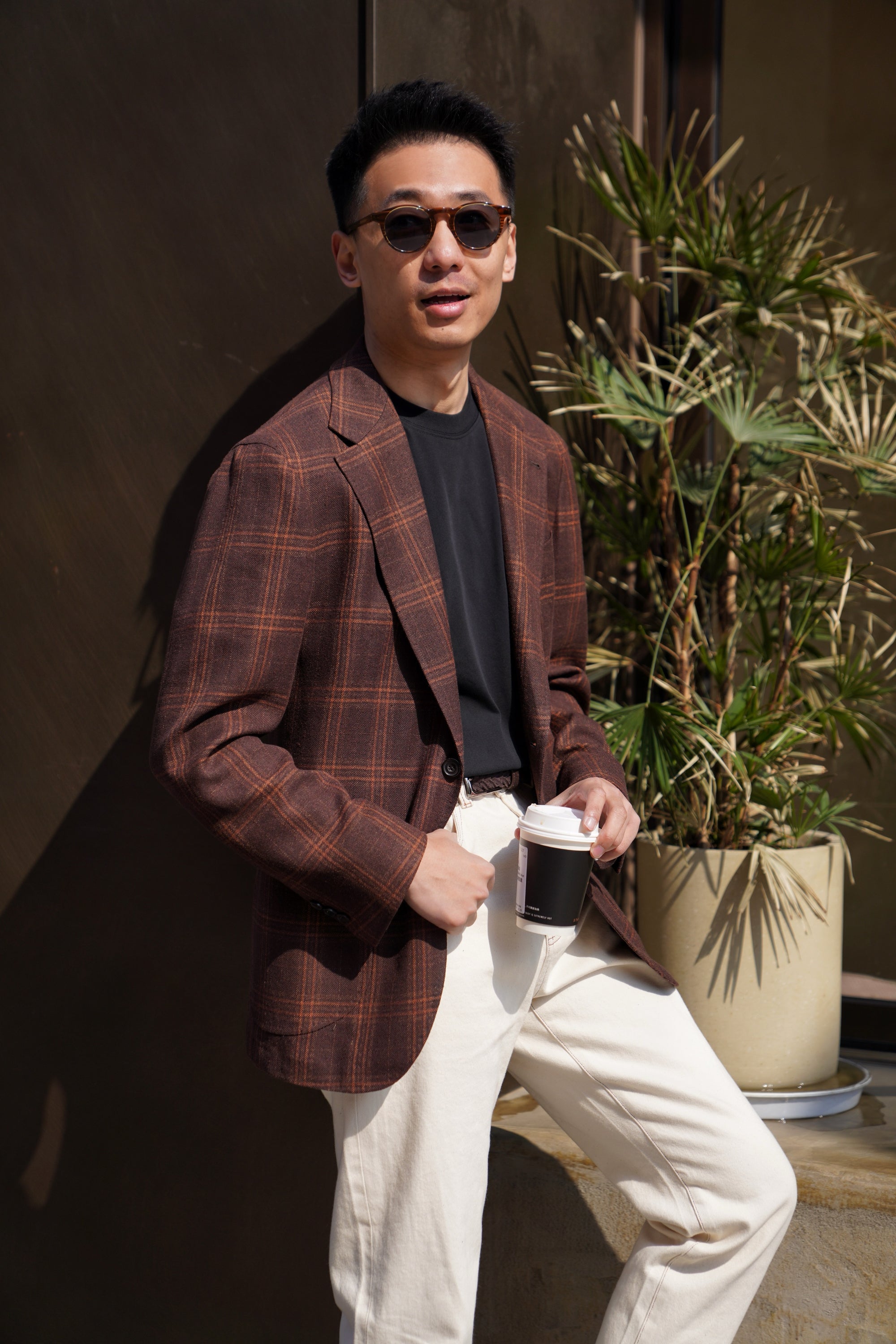 Brown Tangerine Windowpane Jacket #330