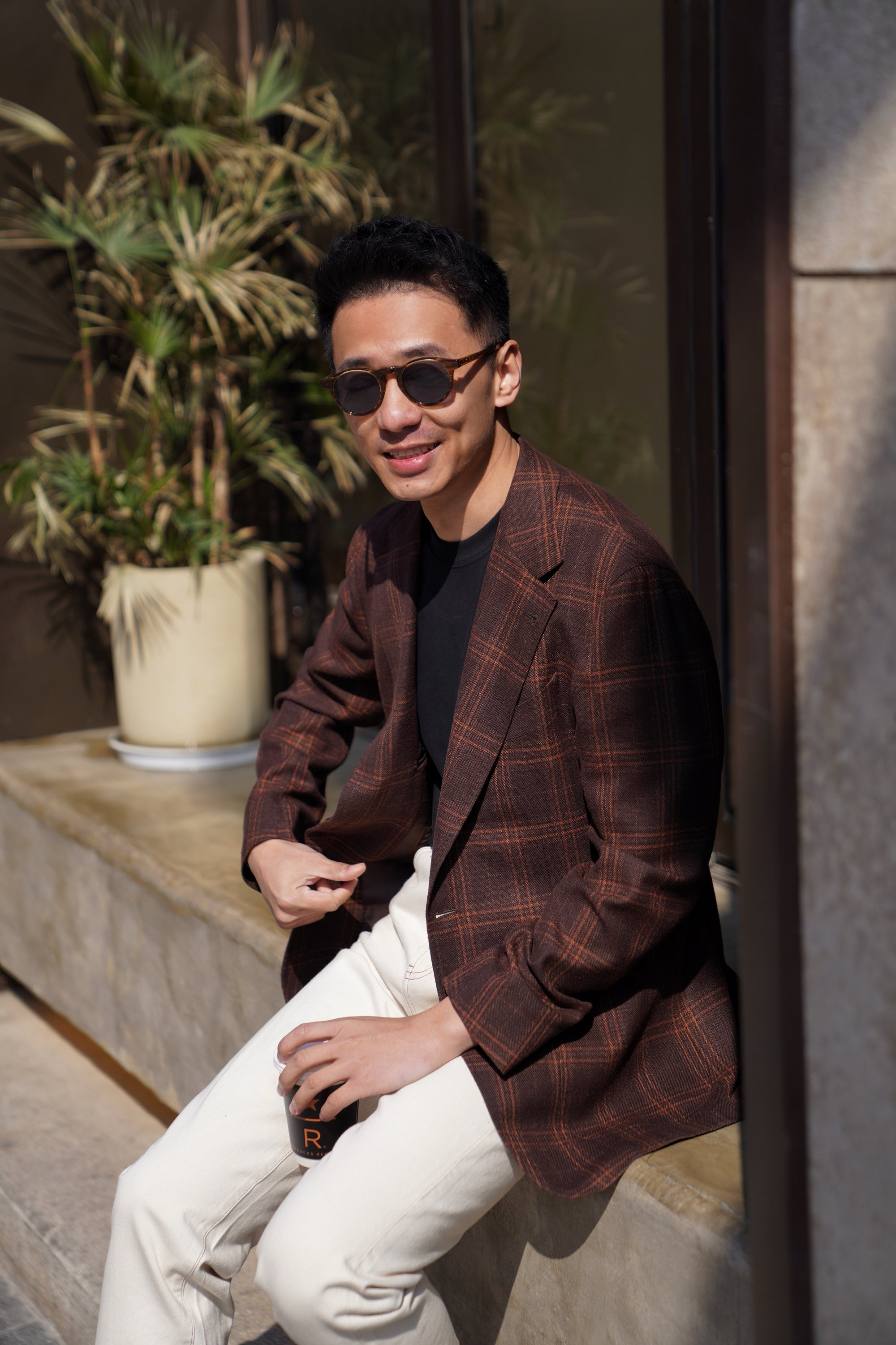 Brown Tangerine Windowpane Jacket #330