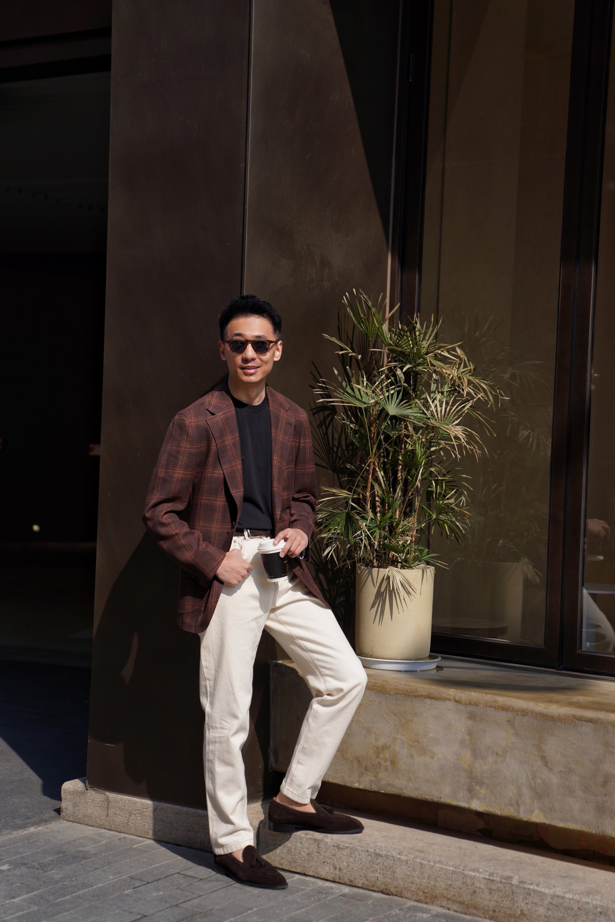 Brown Tangerine Windowpane Jacket #330