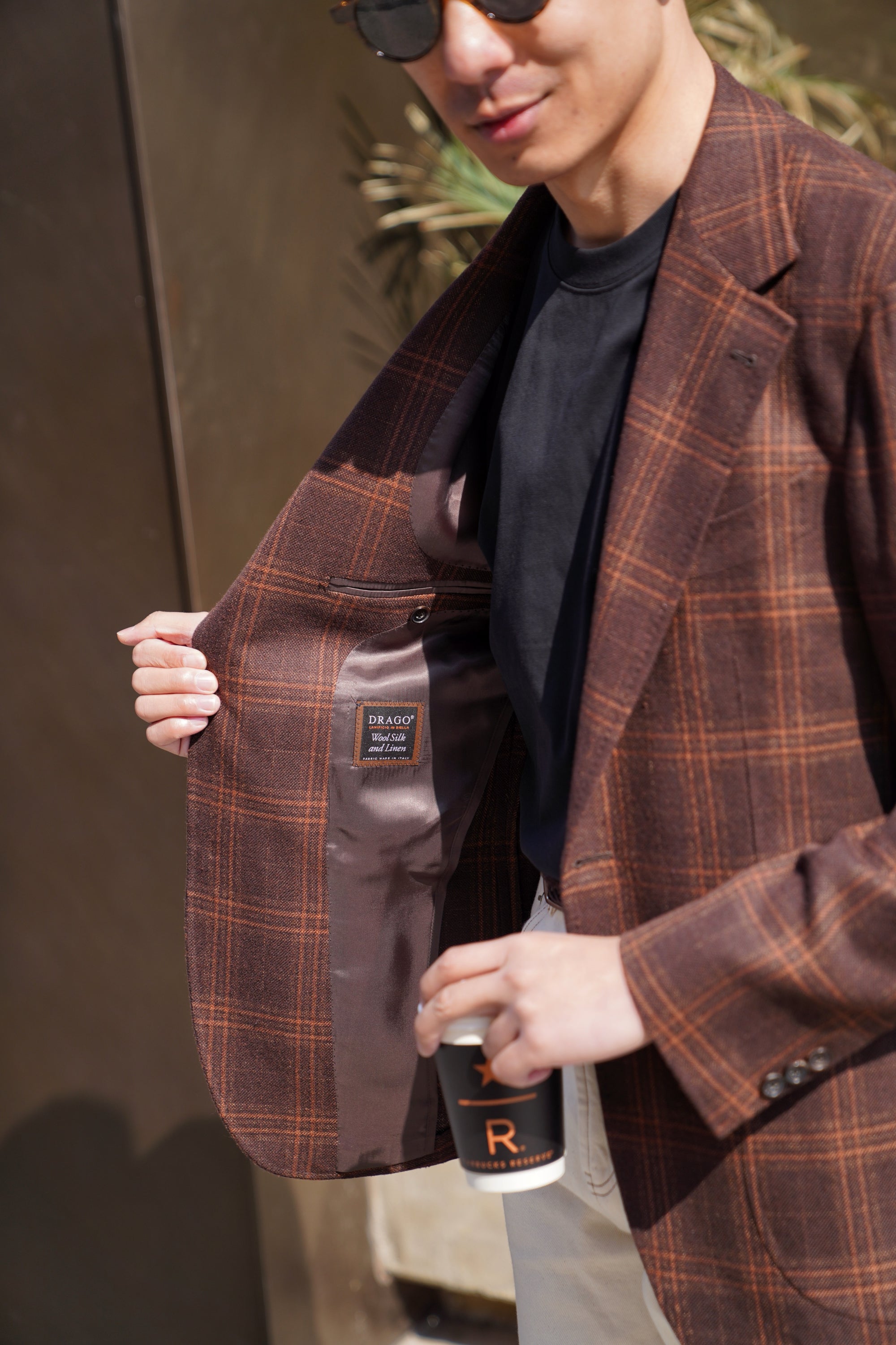 Brown Tangerine Windowpane Jacket #330