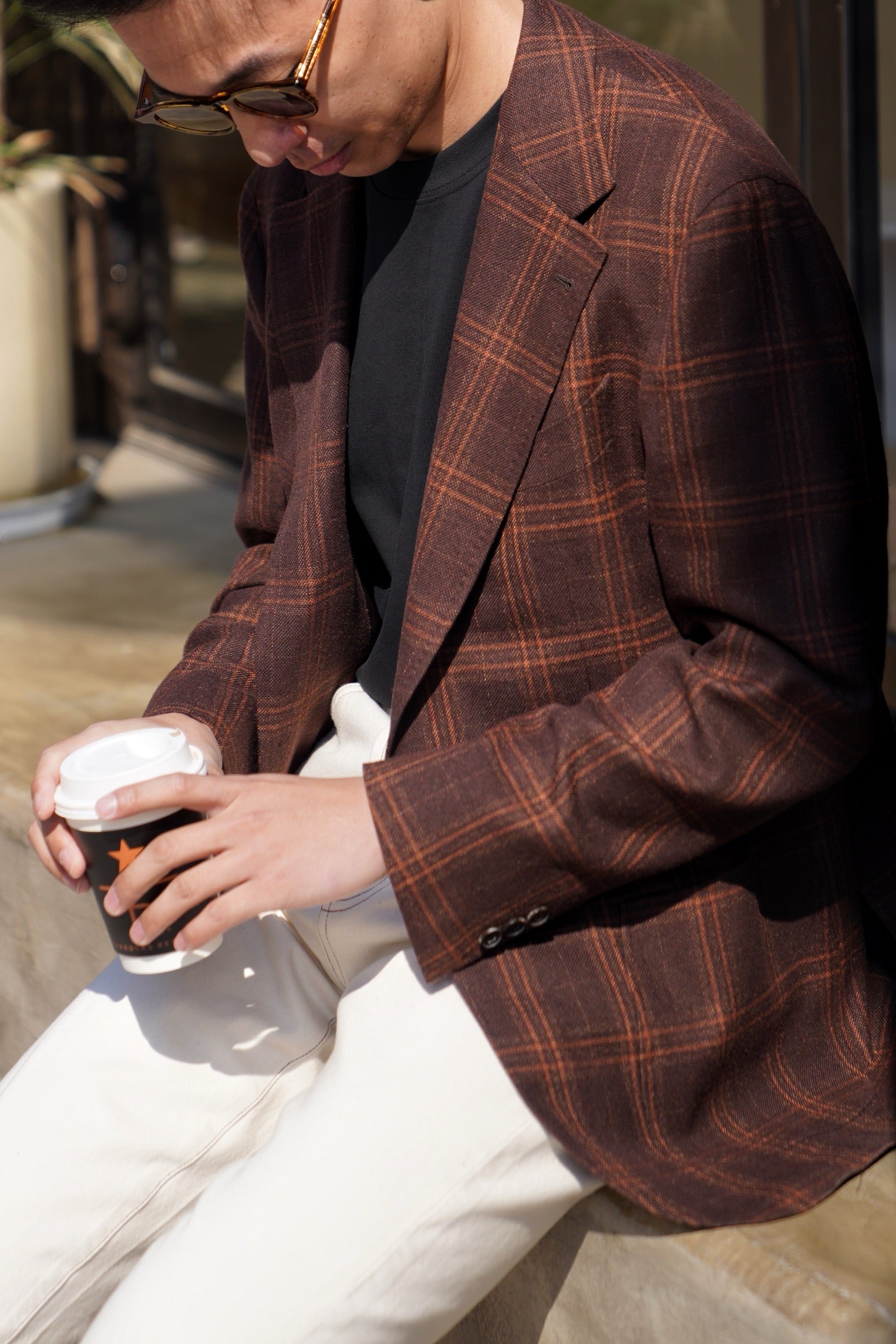 Brown Tangerine Windowpane Jacket #330