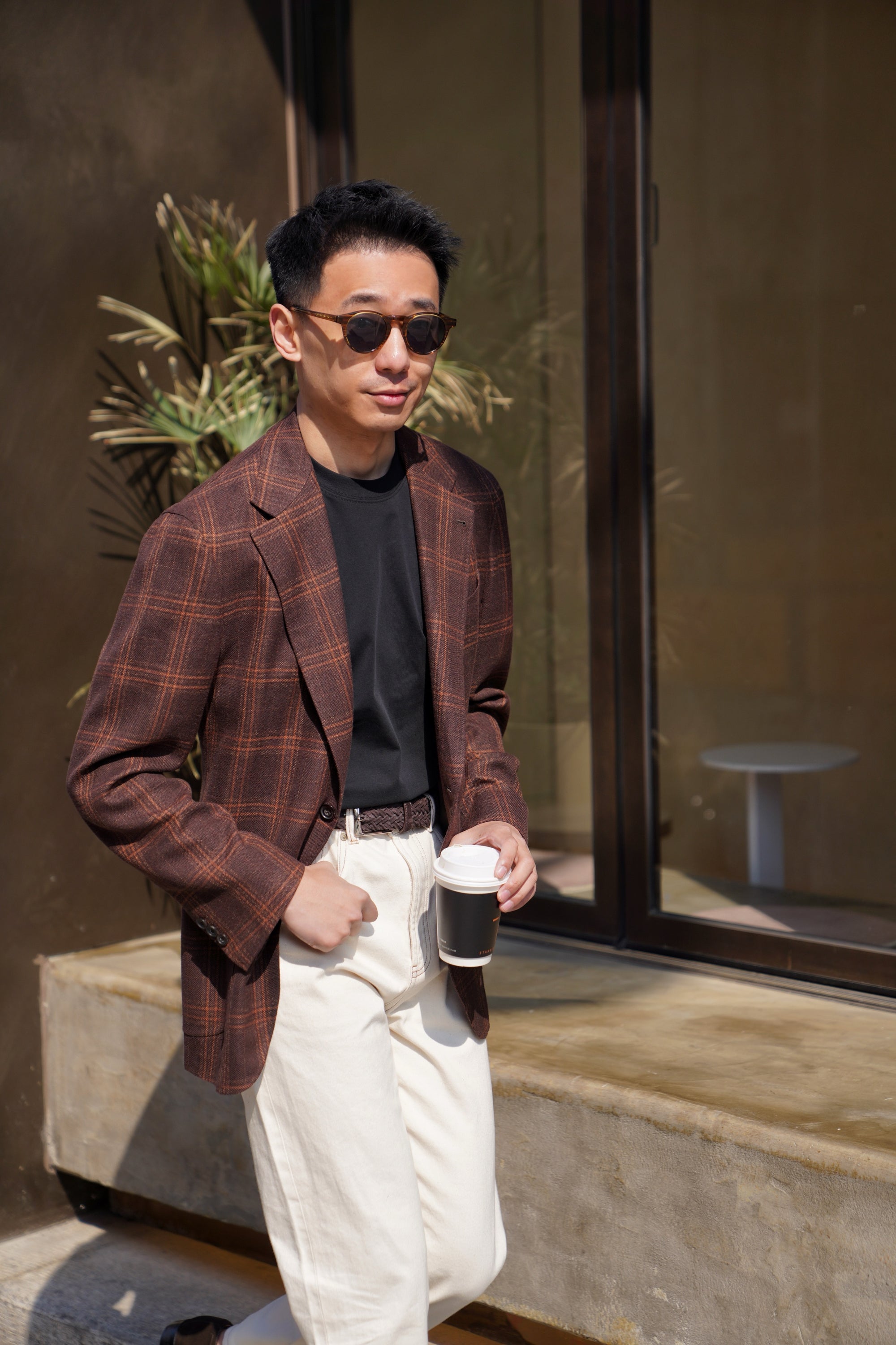 Brown Tangerine Windowpane Jacket #330