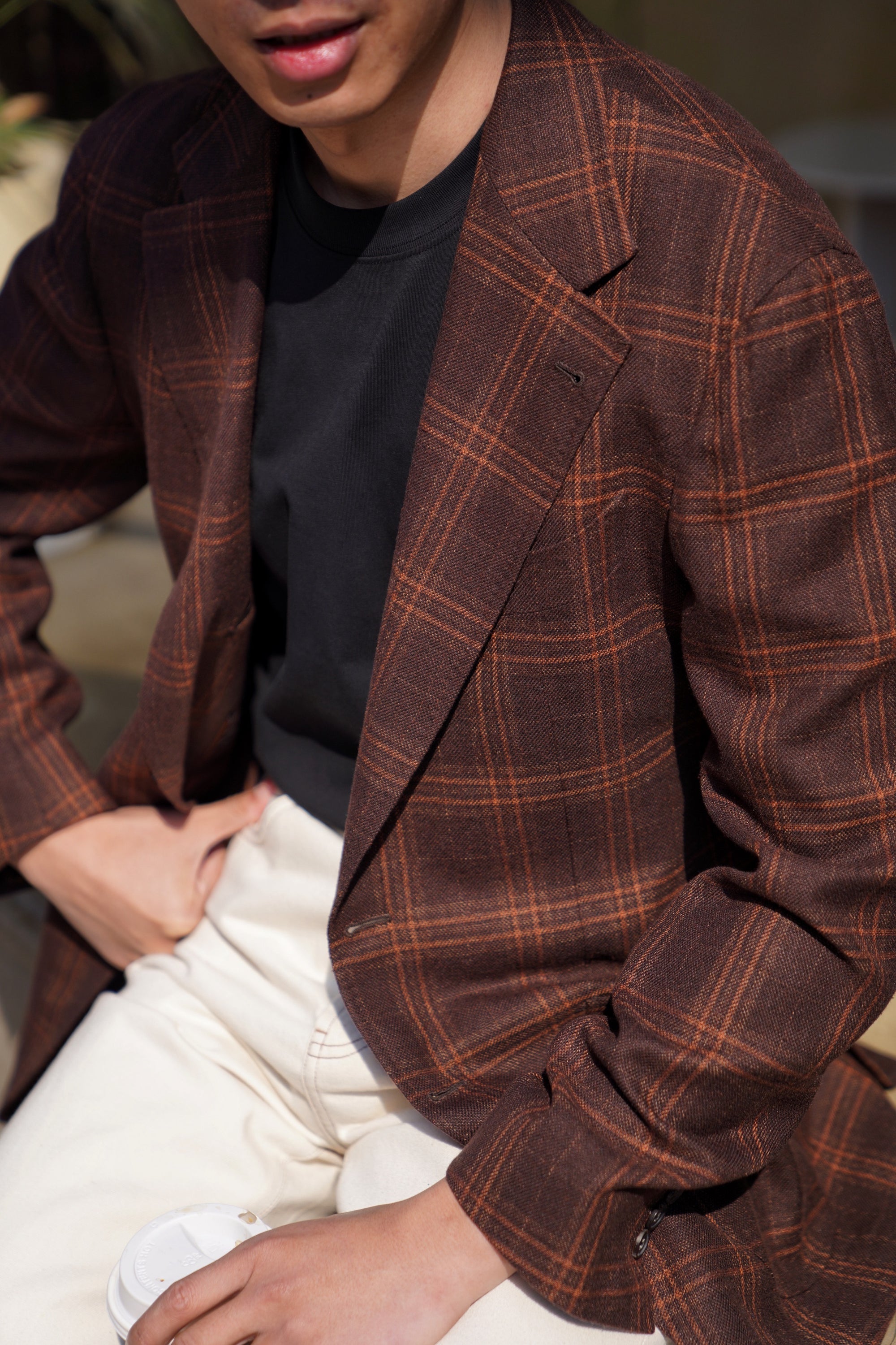 Brown Tangerine Windowpane Jacket #330