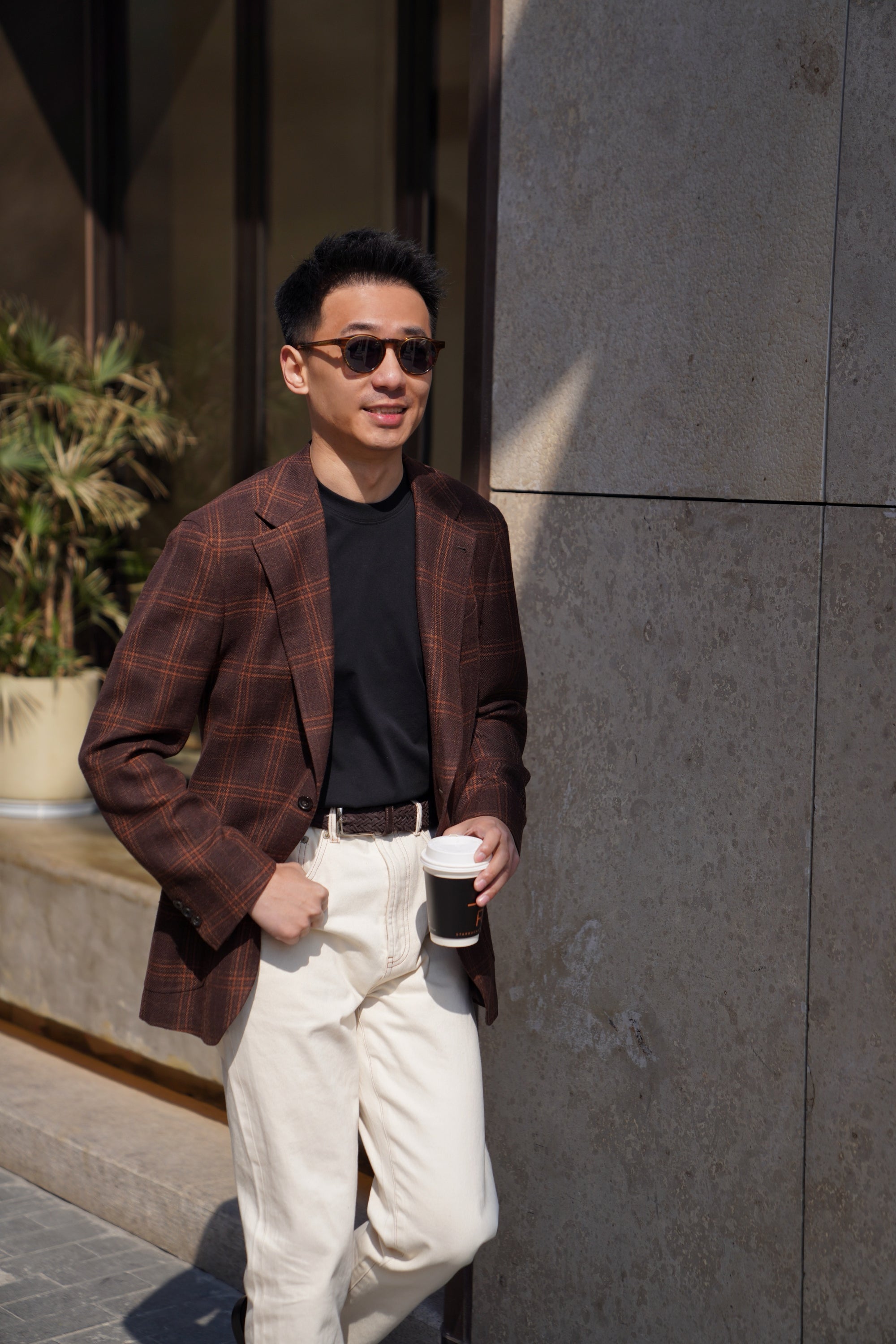 Brown Tangerine Windowpane Jacket #330