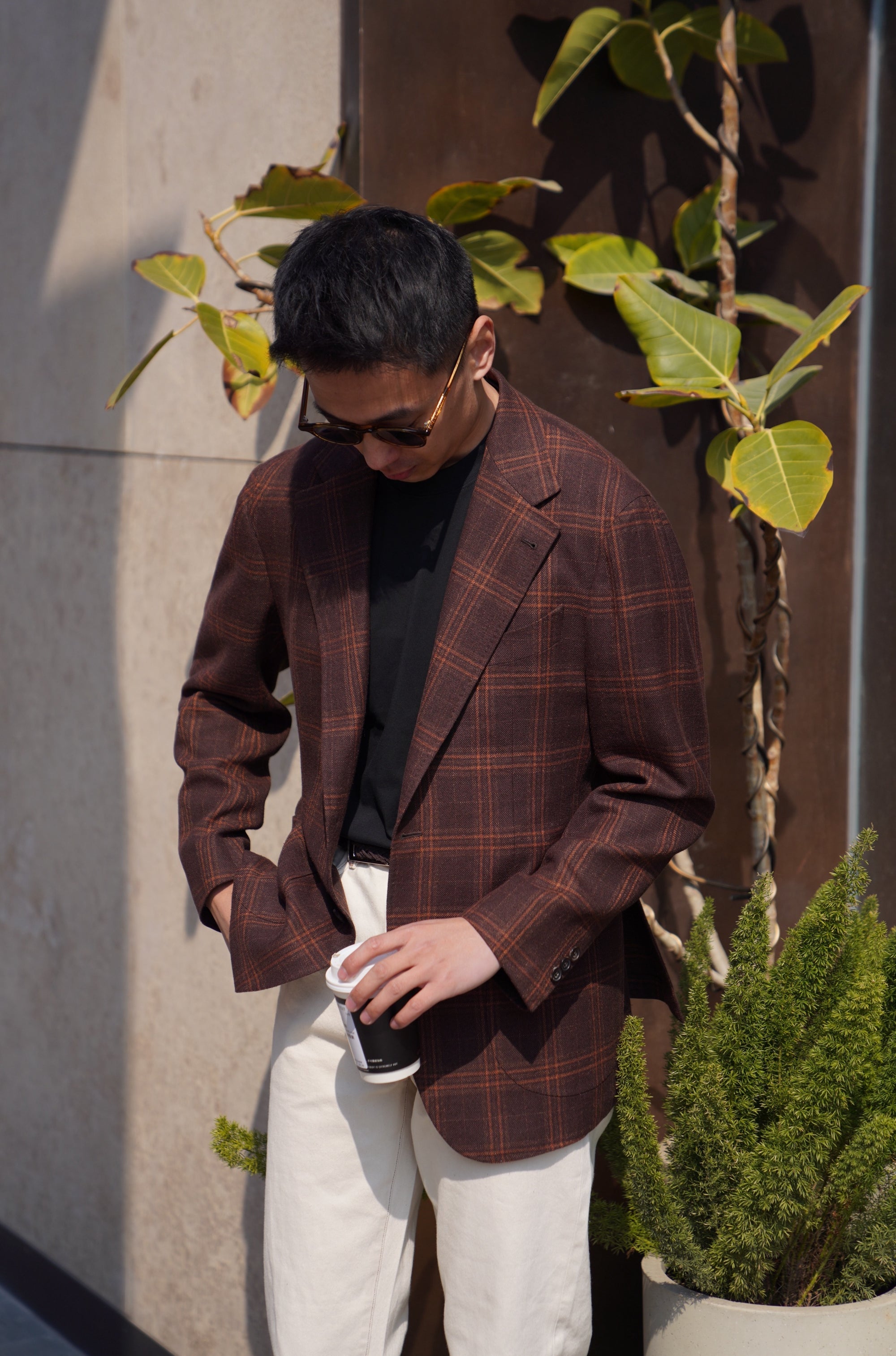 Brown Tangerine Windowpane Jacket #330