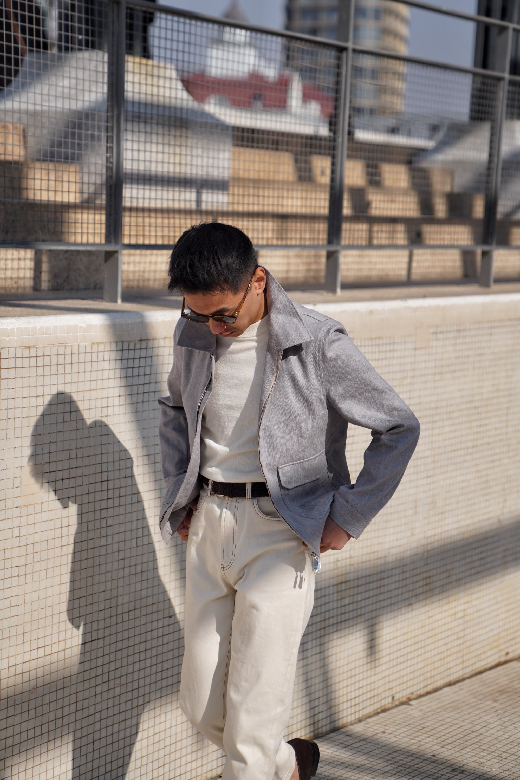 Slate Grey Cotton Linen A2 Jacket