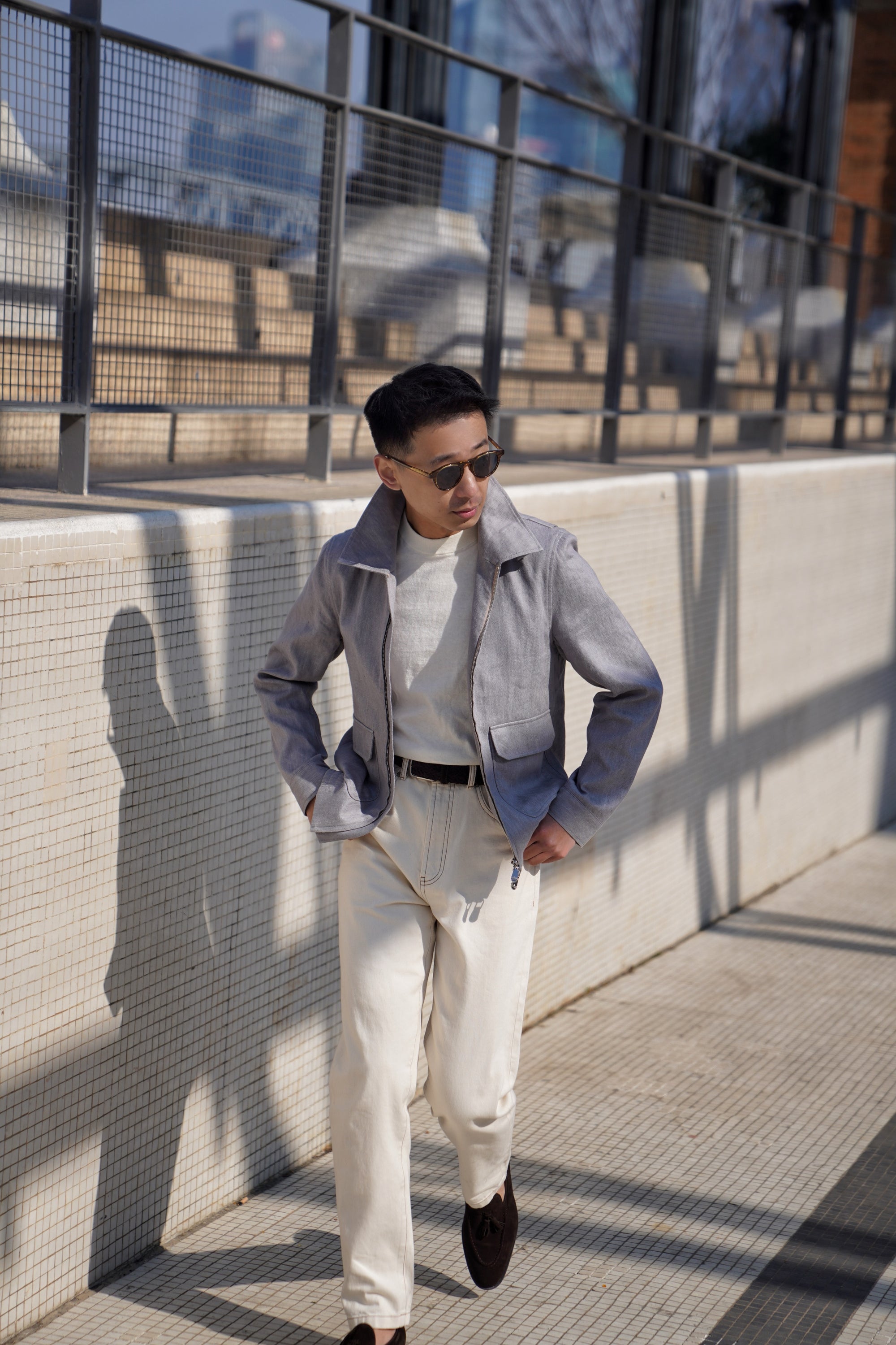 Slate Grey Cotton Linen A2 Jacket