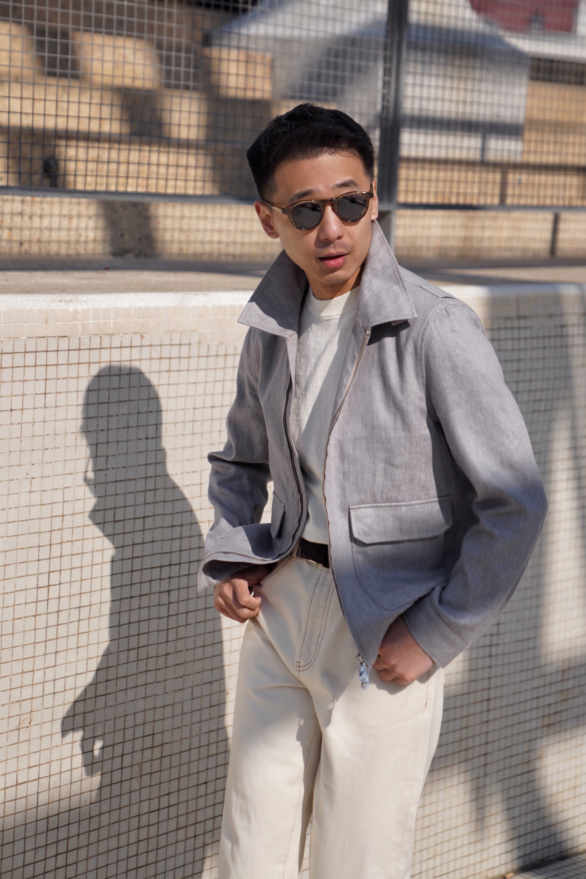 Slate Grey Cotton Linen A2 Jacket