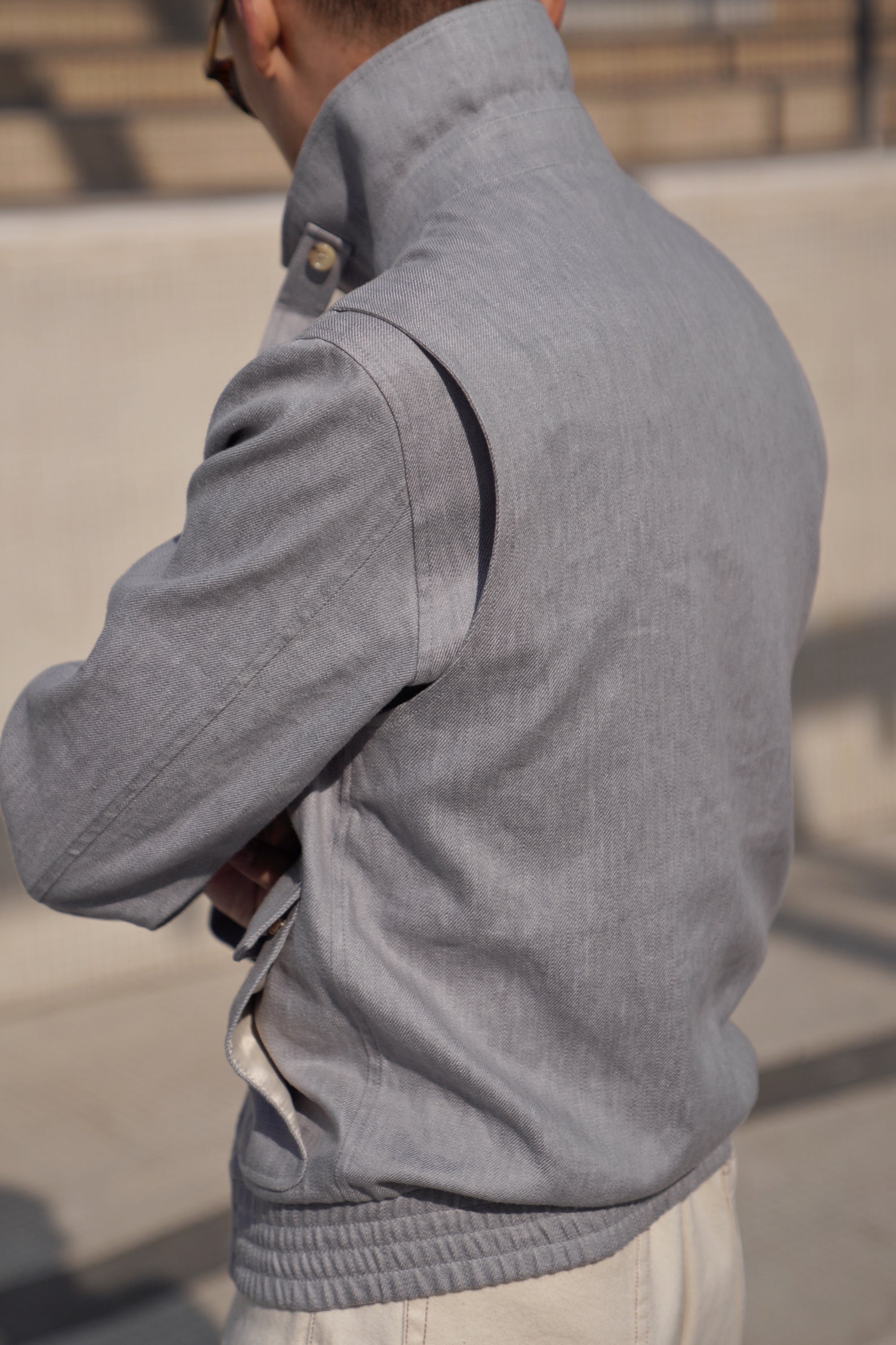 Slate Grey Cotton Linen A2 Jacket