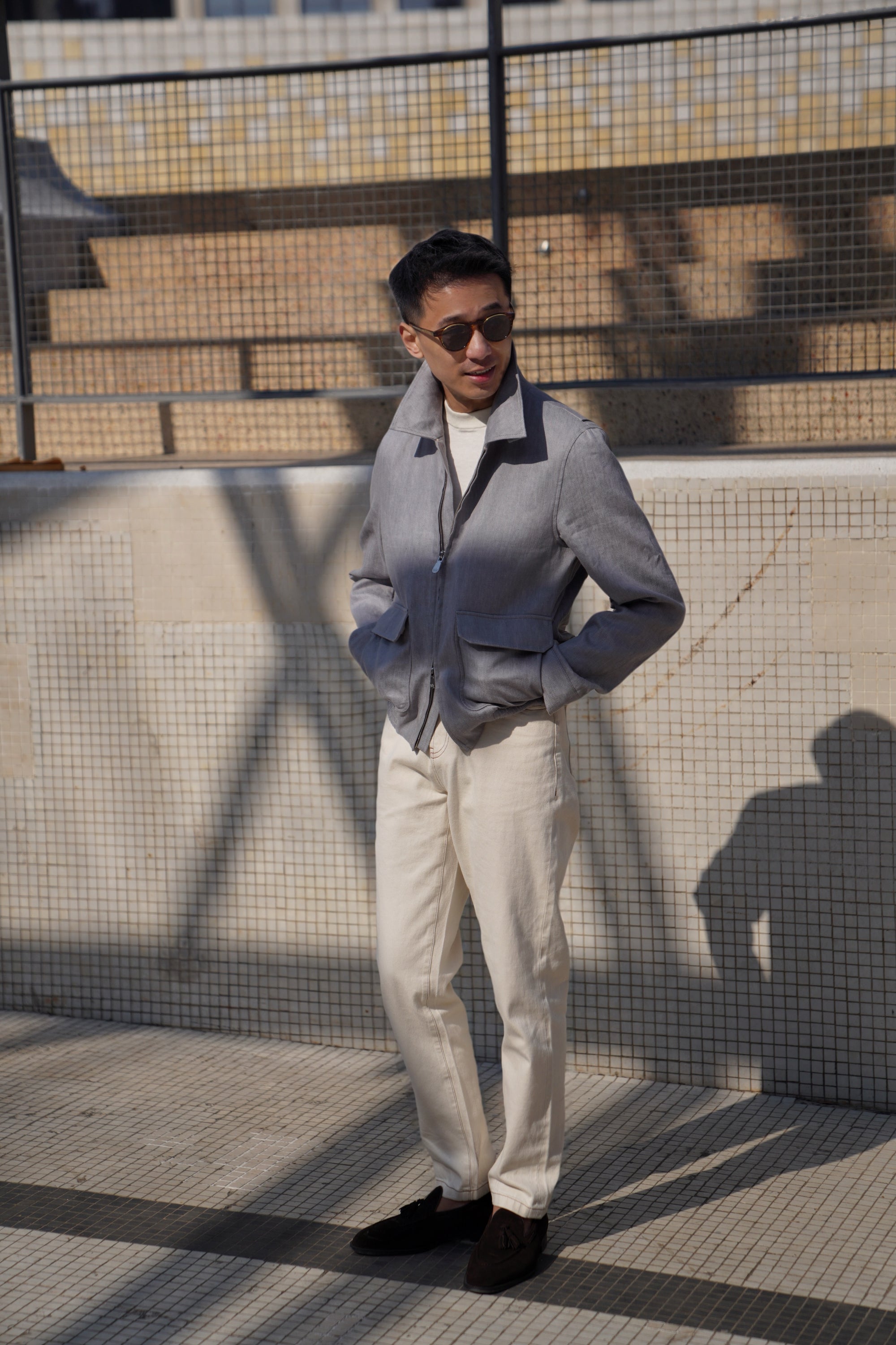 Slate Grey Cotton Linen A2 Jacket