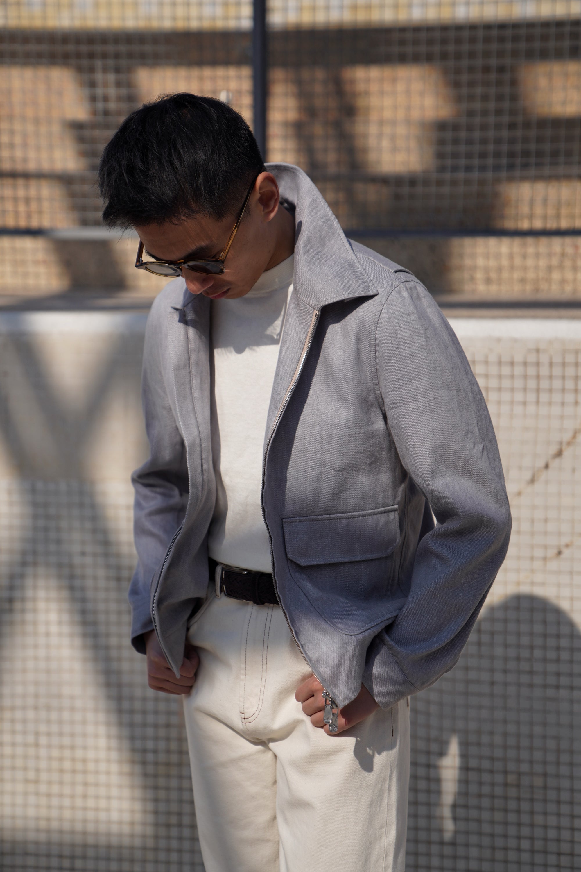 Slate Grey Cotton Linen A2 Jacket
