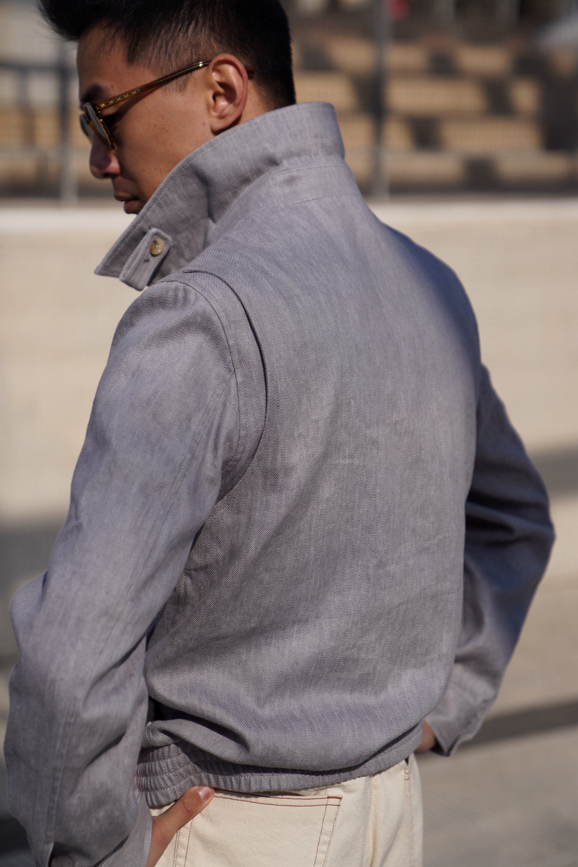 Slate Grey Cotton Linen A2 Jacket