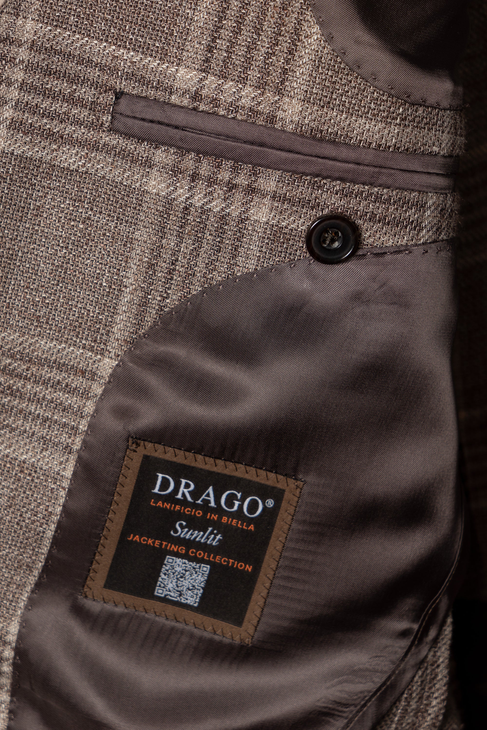 Taupe Glen Check Linen Wool Jacket #396