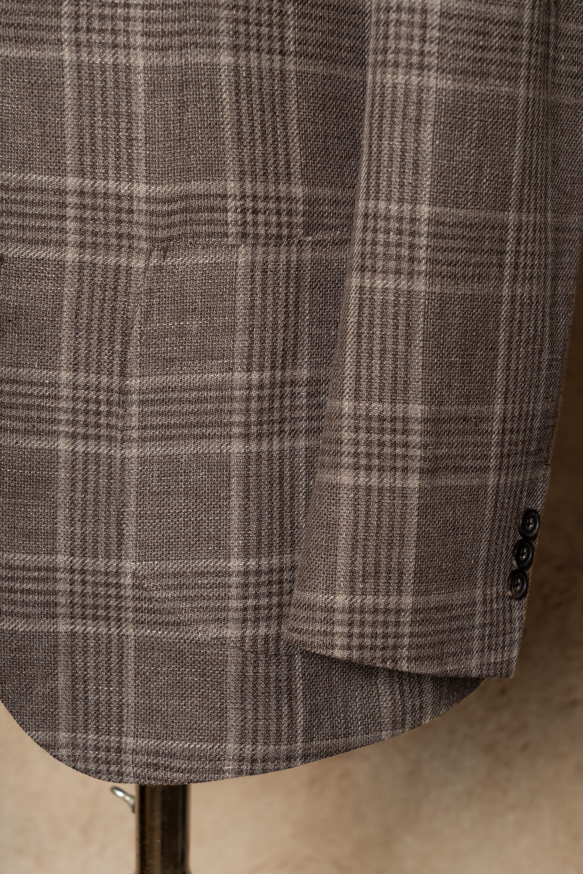 Taupe Glen Check Linen Wool Jacket #396