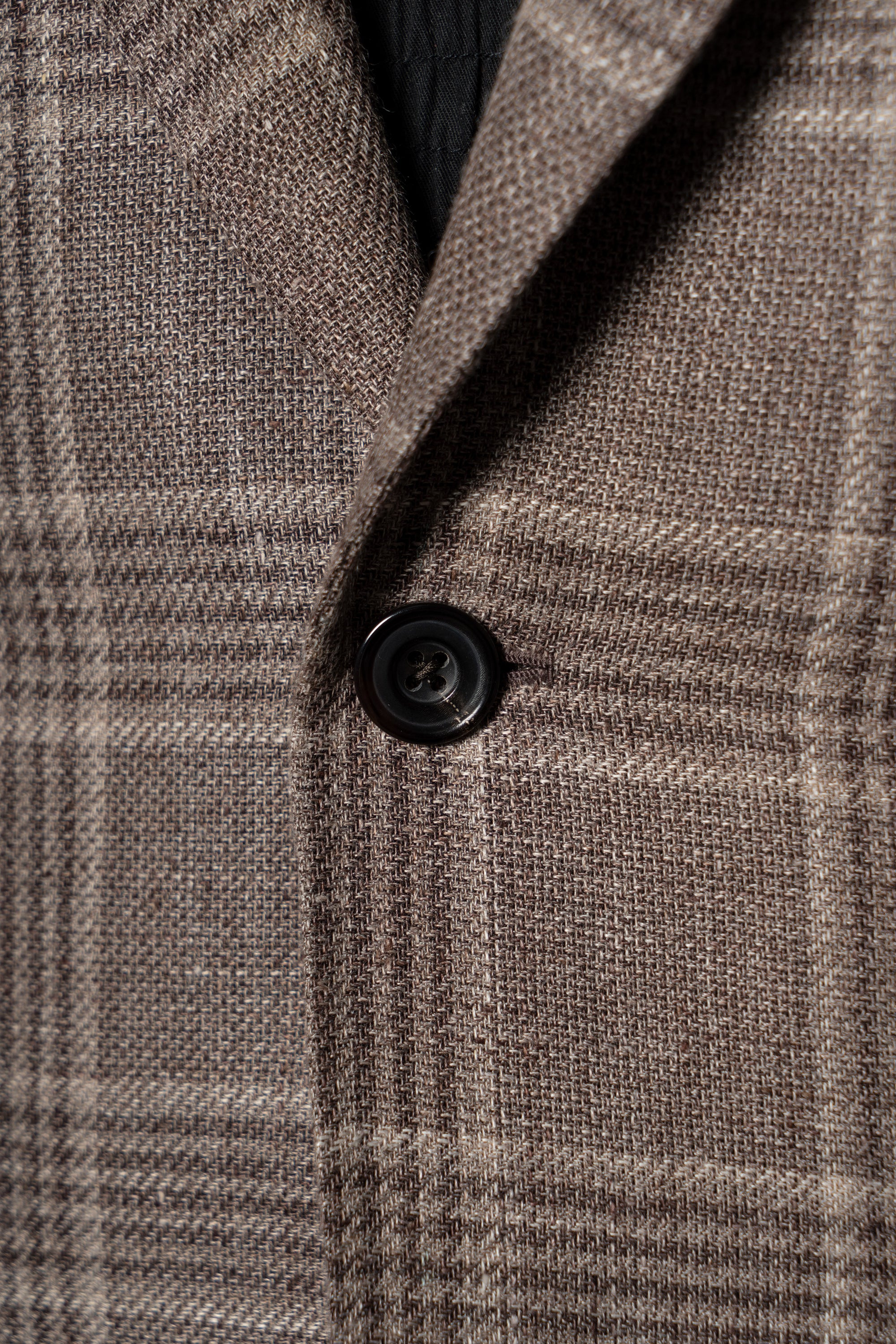 Taupe Glen Check Linen Wool Jacket #396
