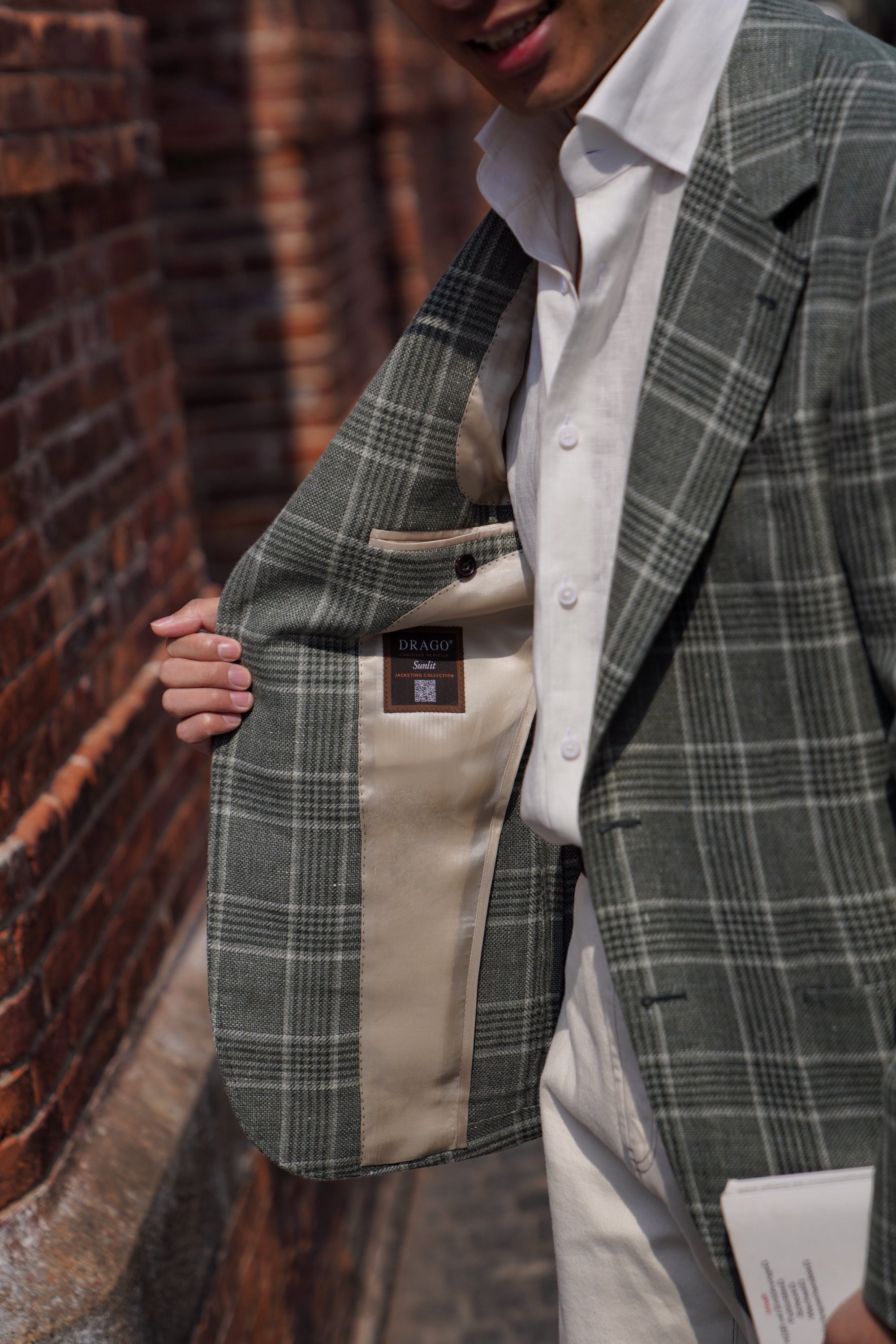 MTO Moss Glen Check Linen Wool Jacket #397
