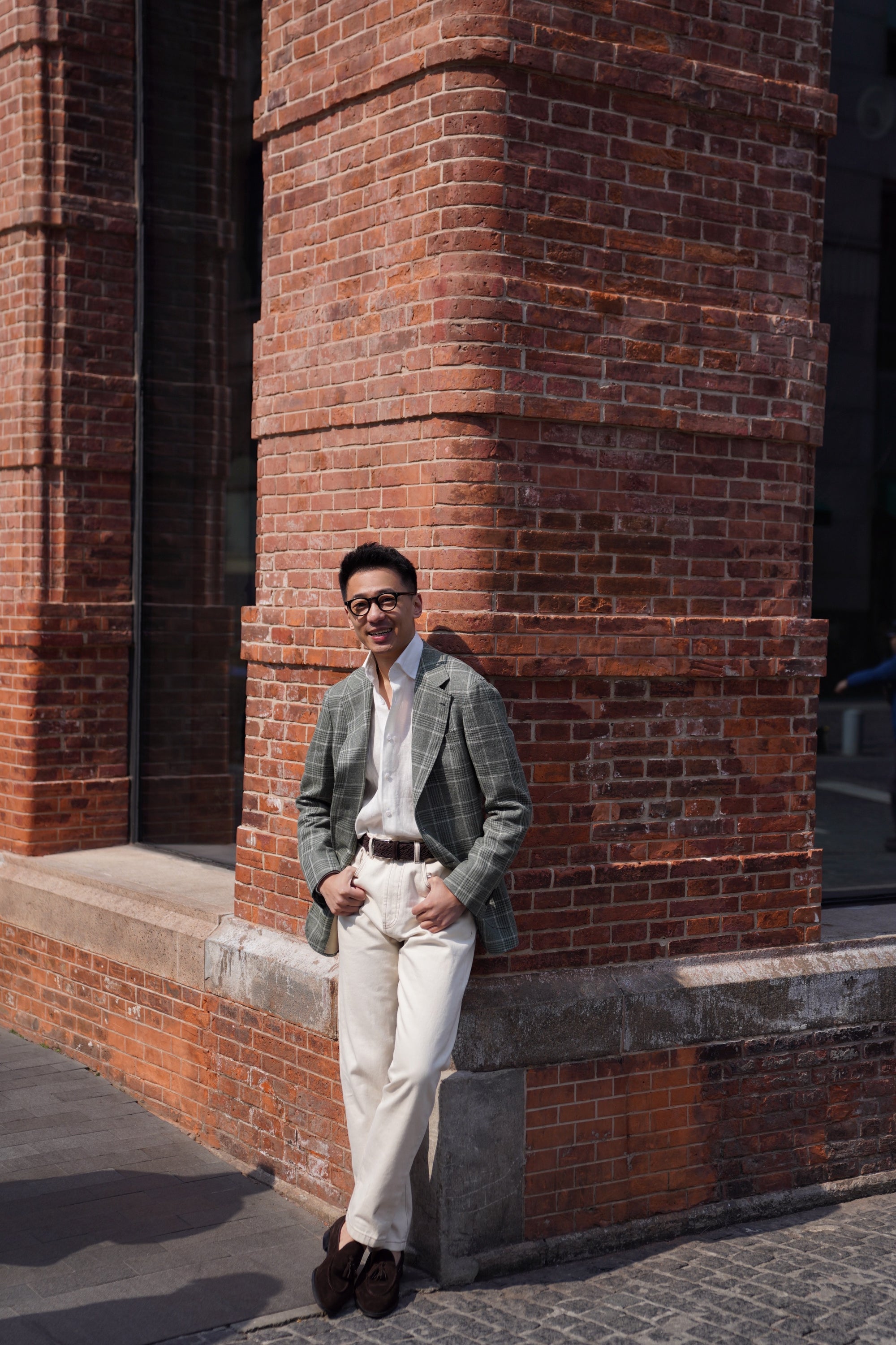 MTO Moss Glen Check Linen Wool Jacket #397