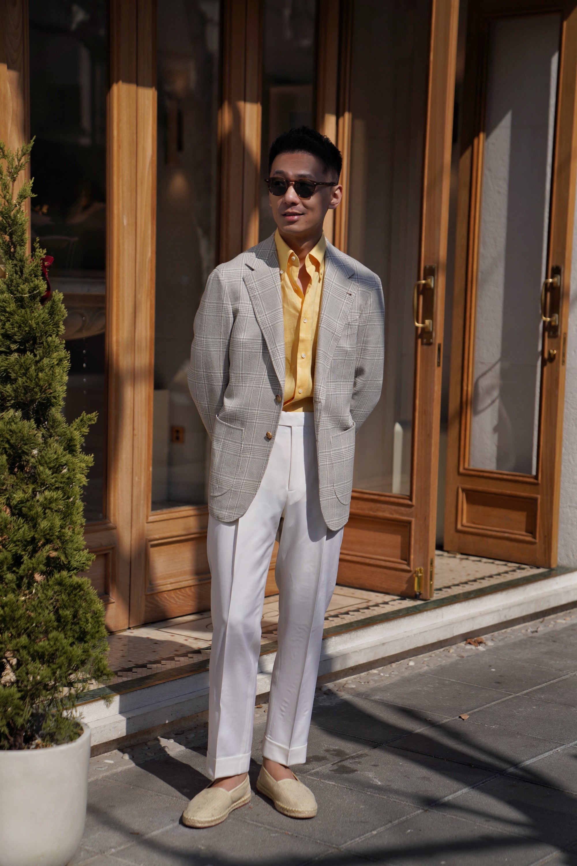 MTO Beige Glen Check Jacket #261