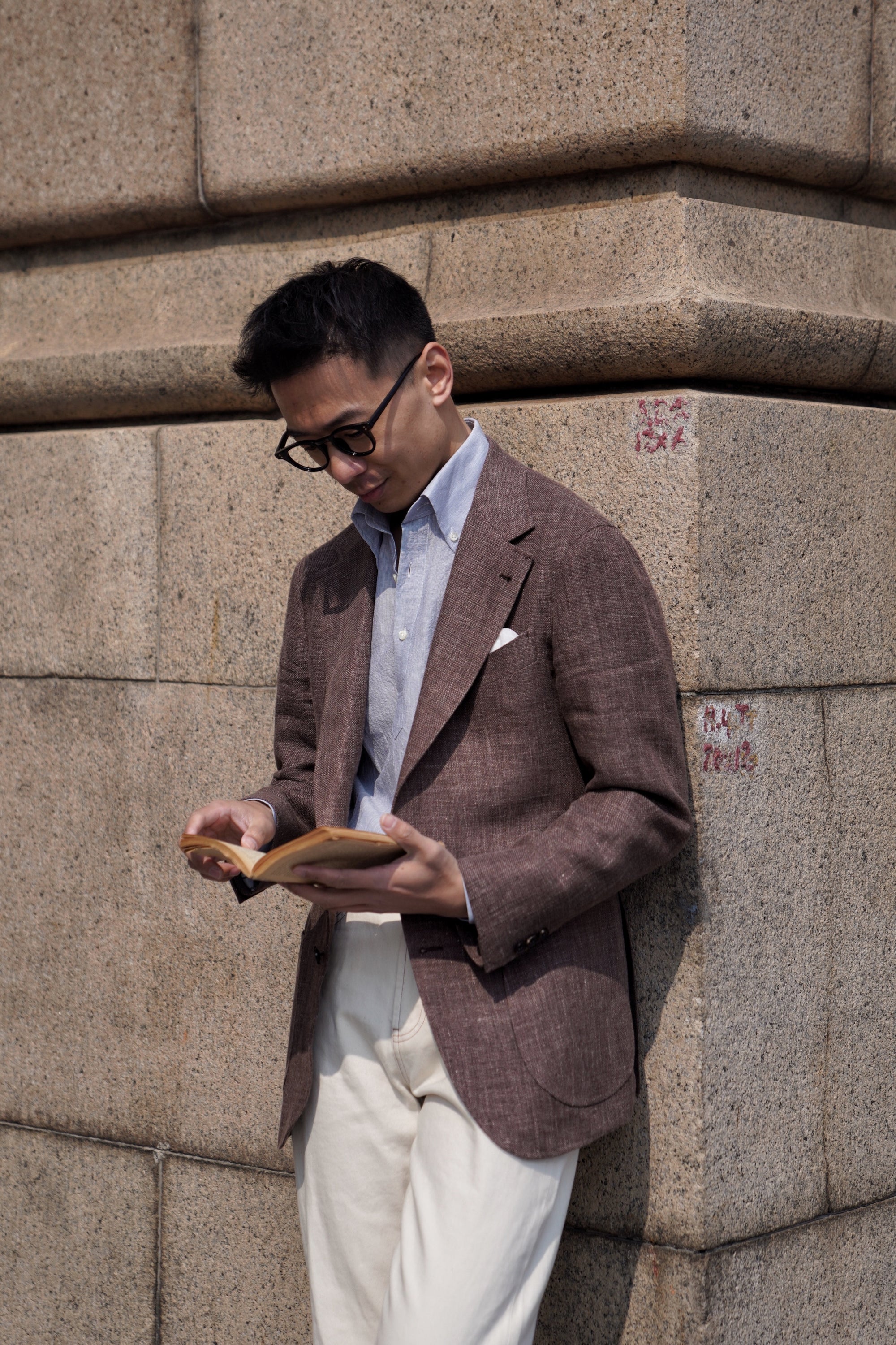 Stone Brown Linen Wool Jacket #398
