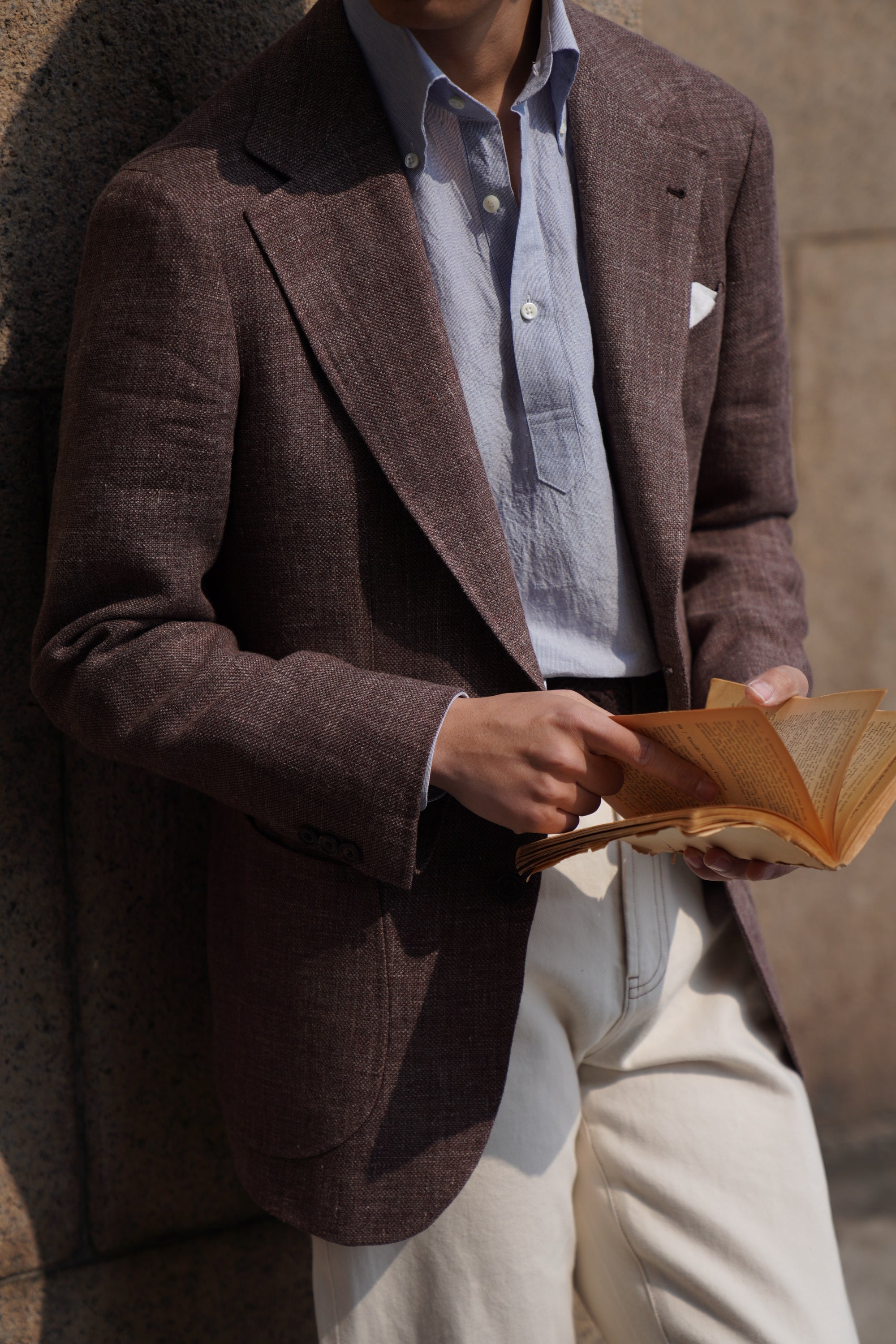 Stone Brown Linen Wool Jacket #398