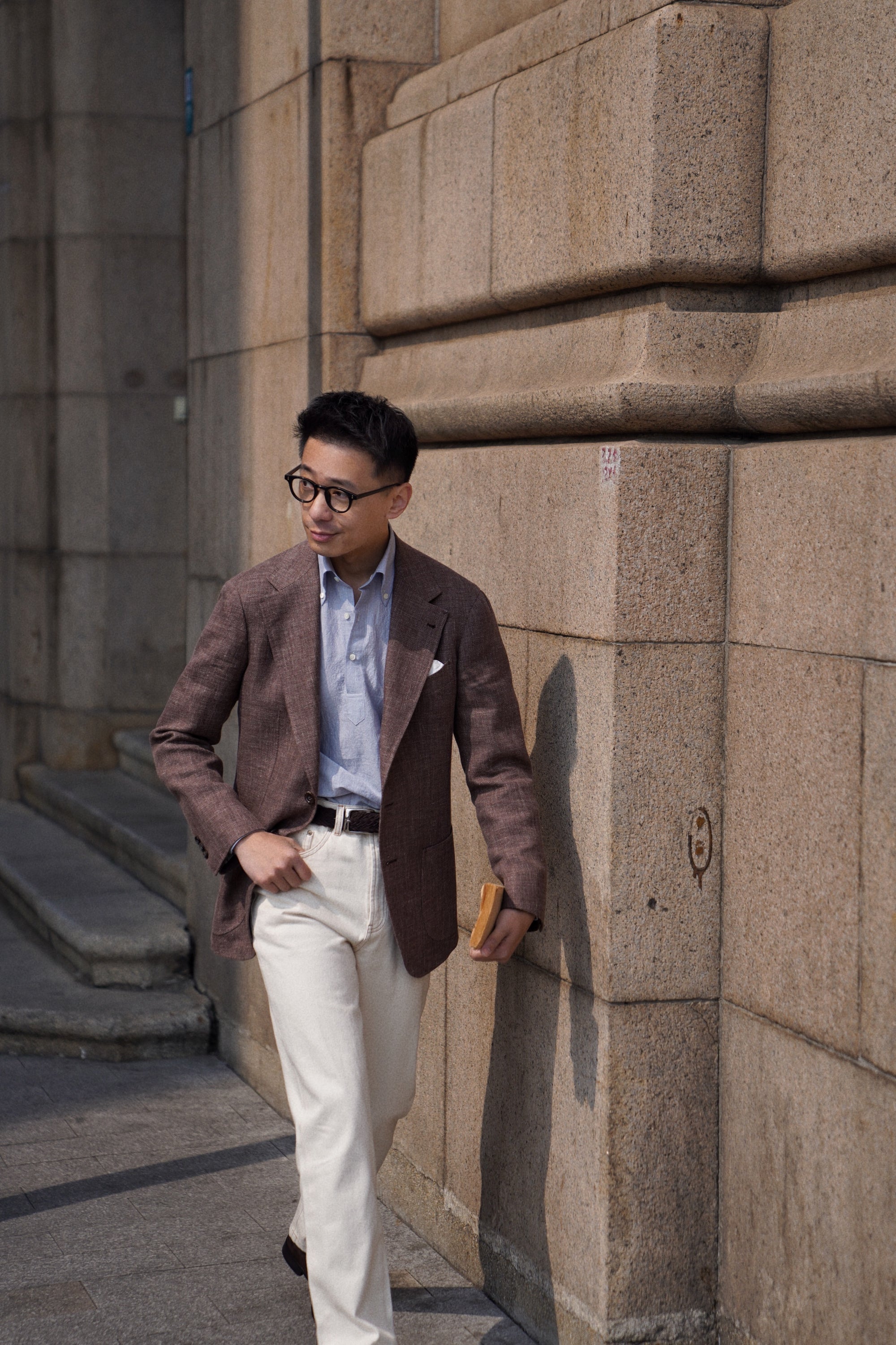 Stone Brown Linen Wool Jacket #398
