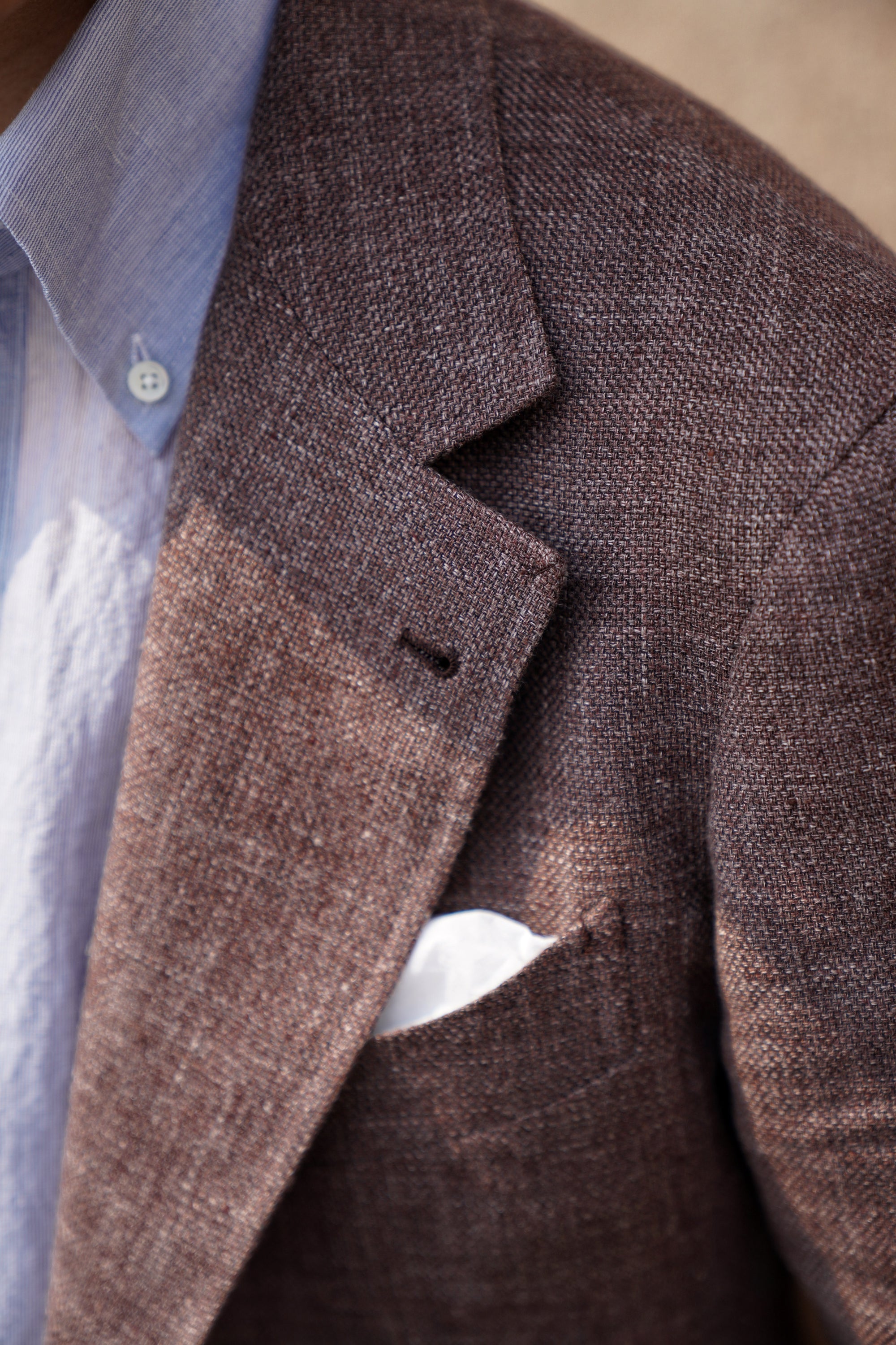 Stone Brown Linen Wool Jacket #398