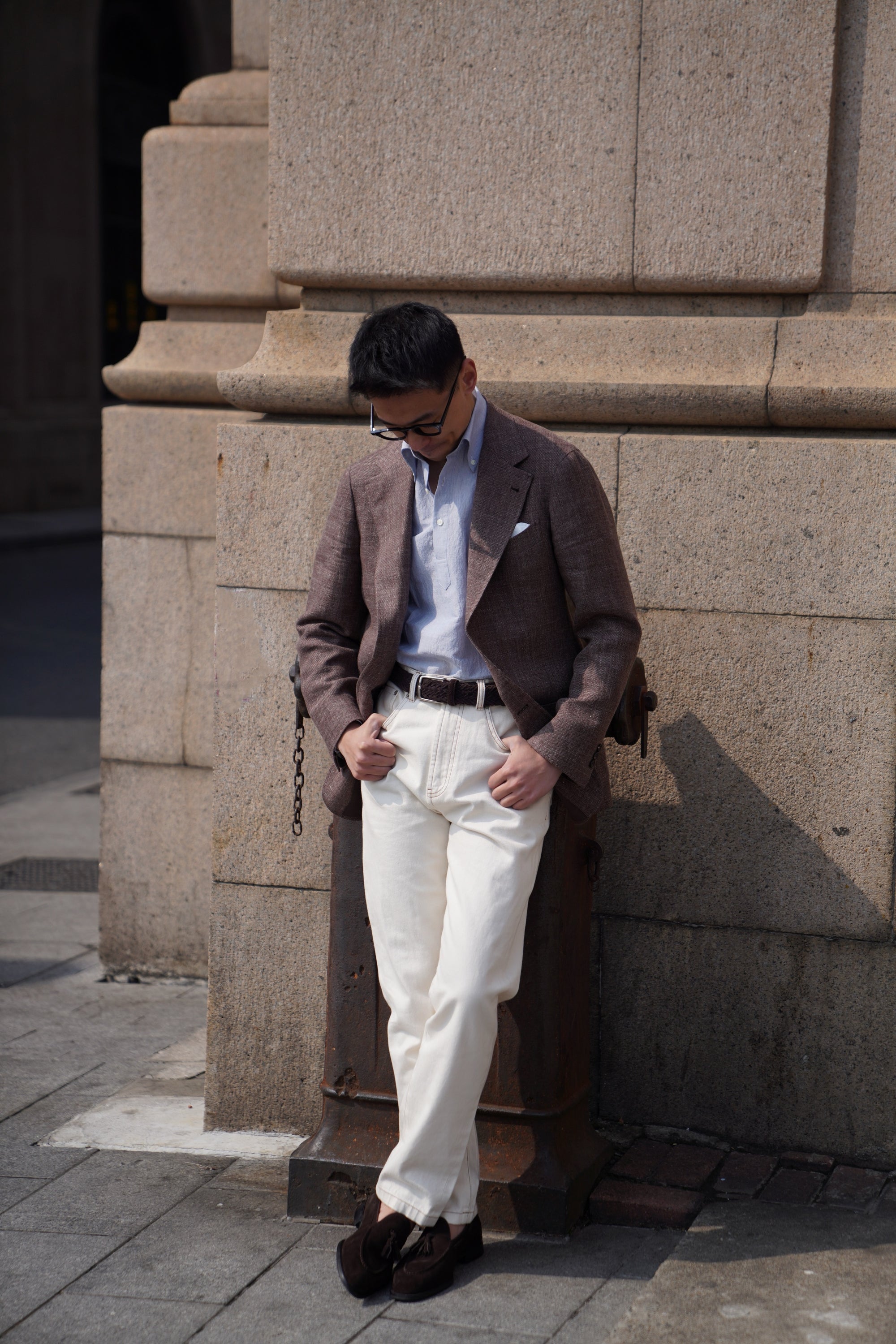 Stone Brown Linen Wool Jacket #398