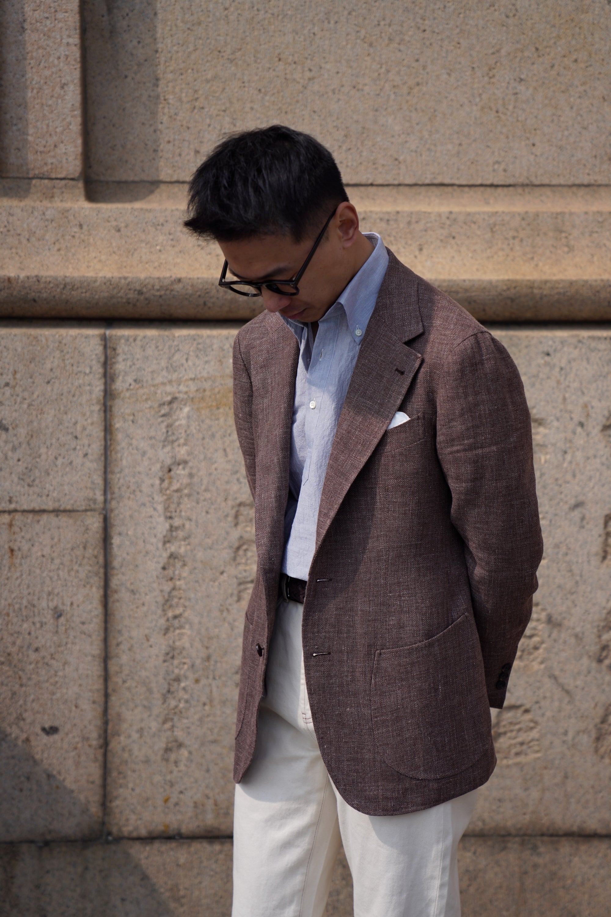 Stone Brown Linen Wool Jacket #398