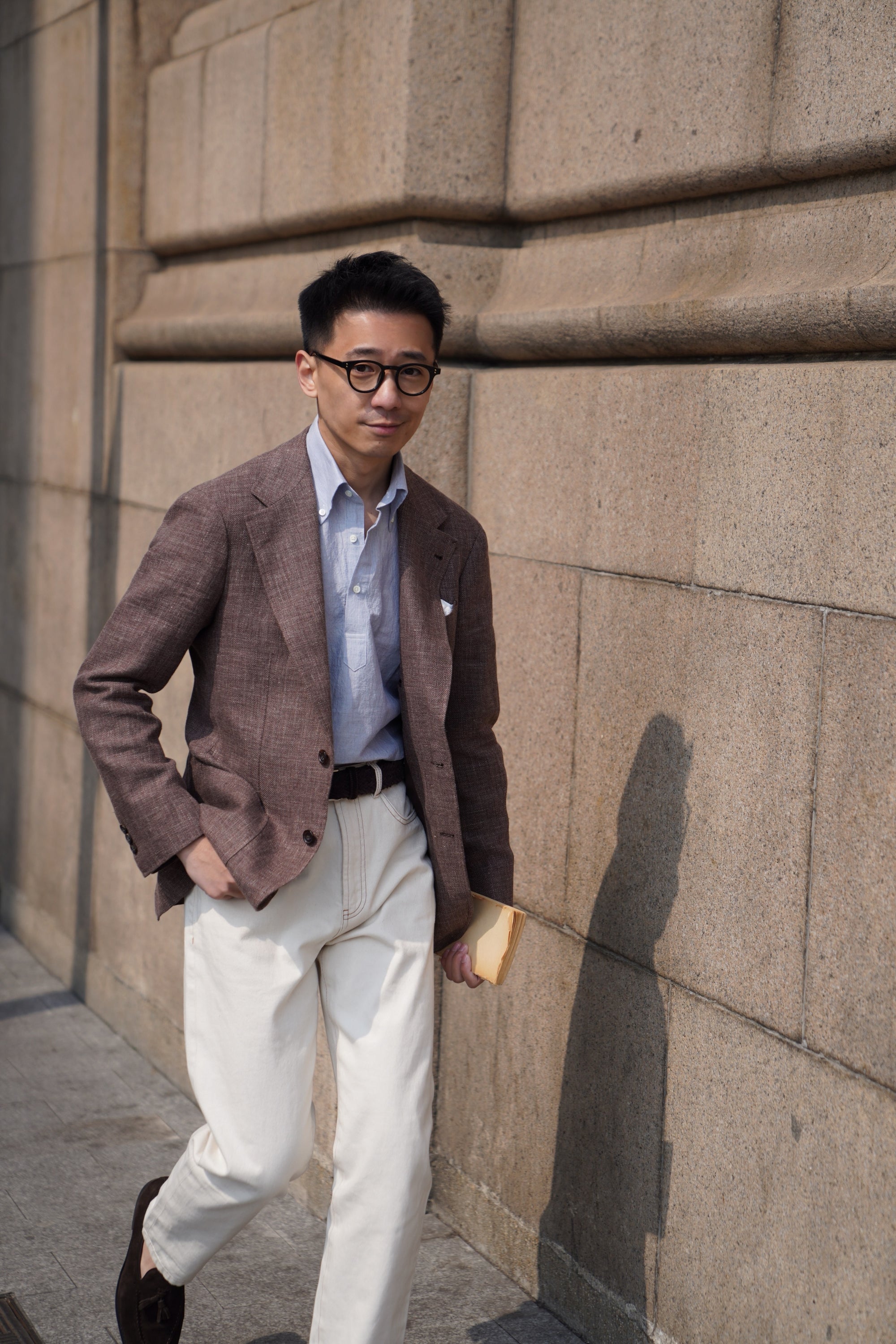 Stone Brown Linen Wool Jacket #398