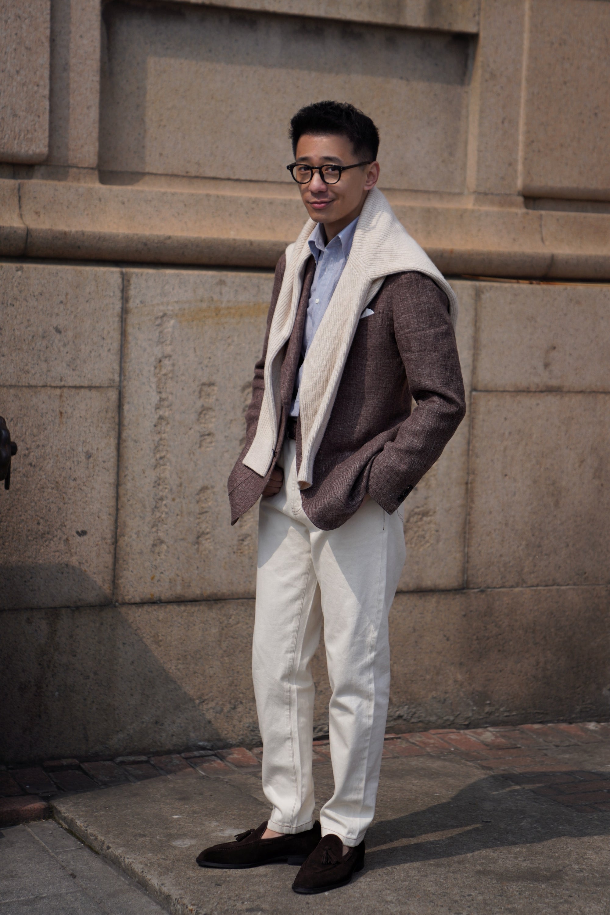 Stone Brown Linen Wool Jacket #398
