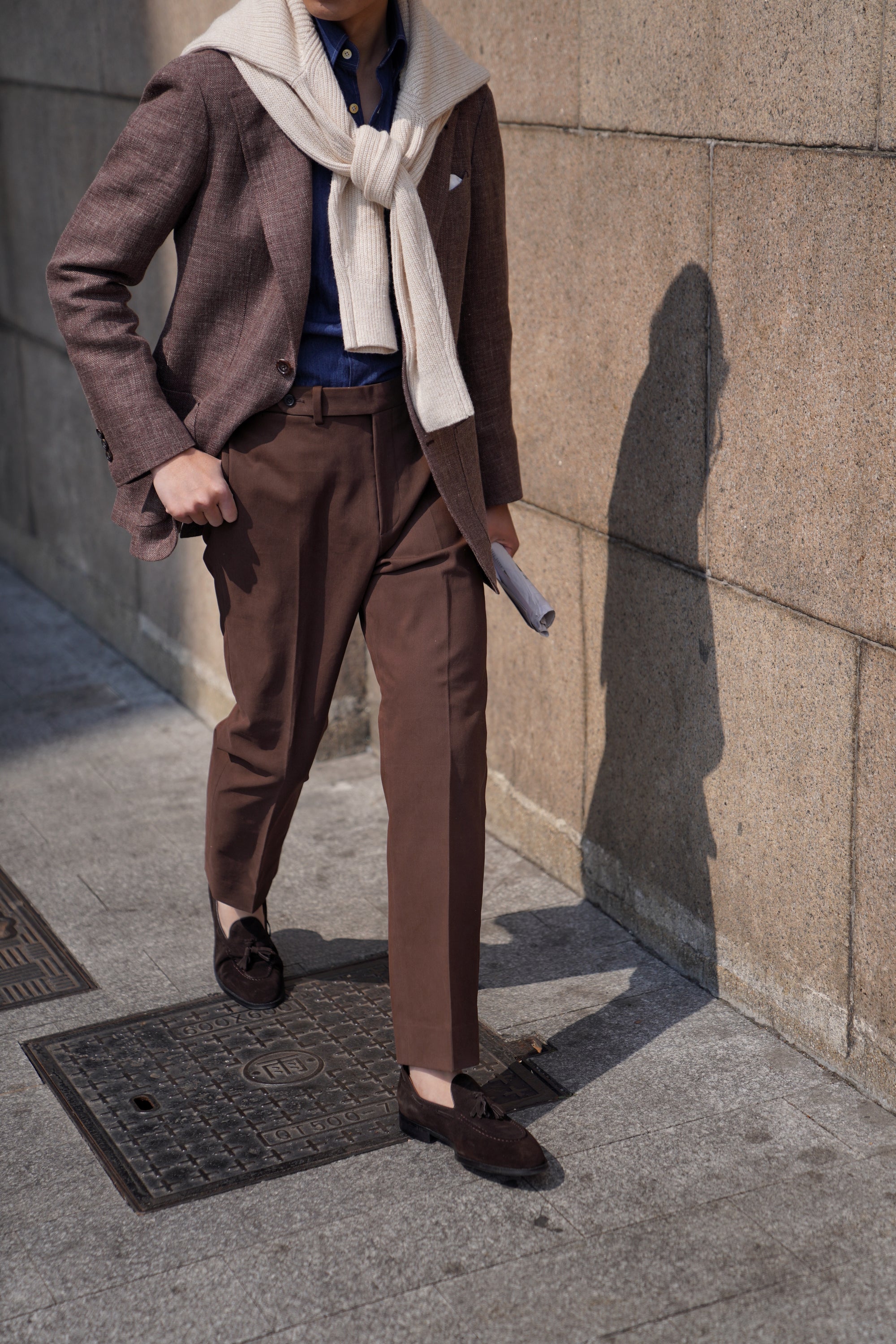 Brown Twill Cotton Trousers #359