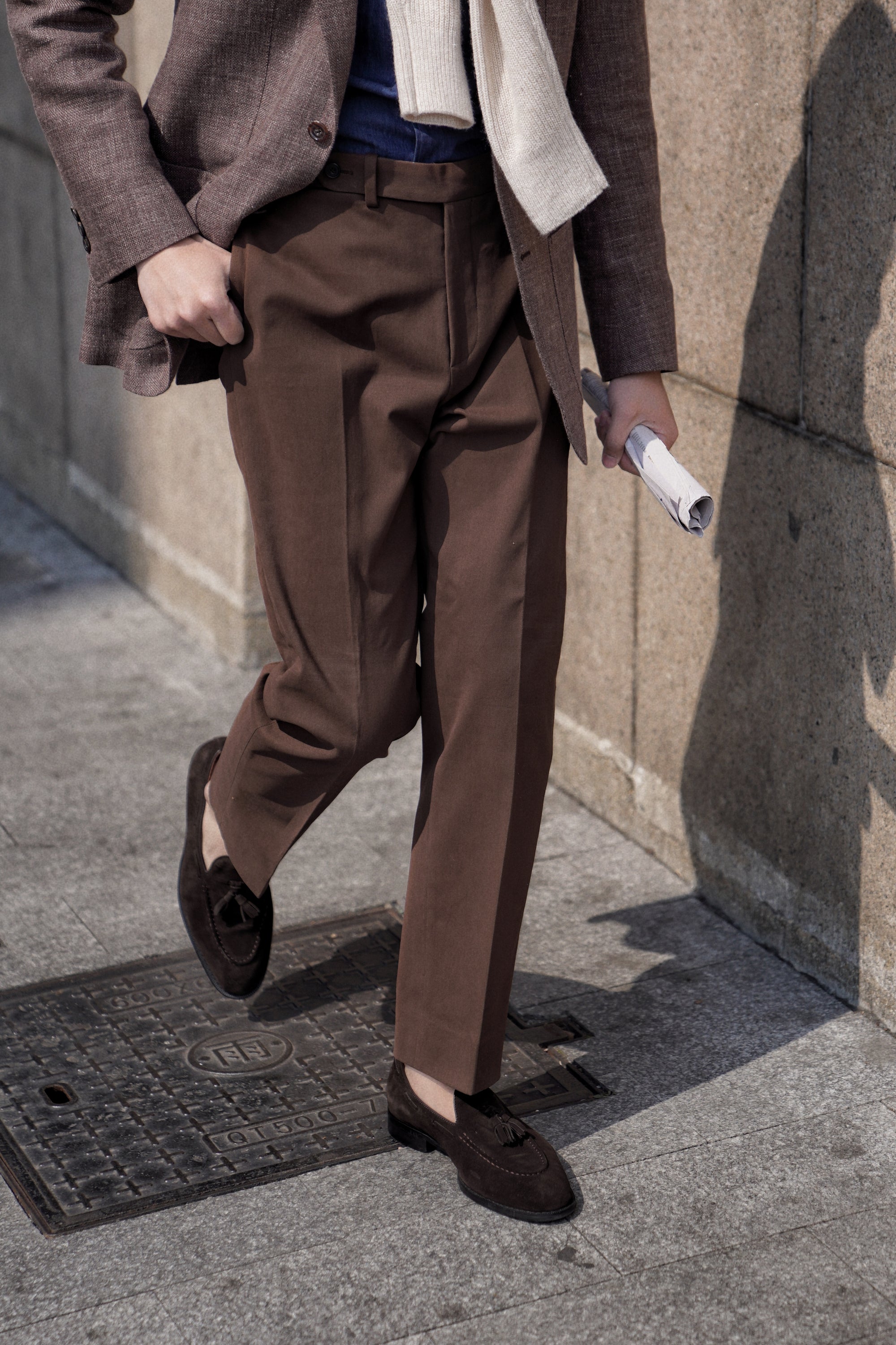 Brown Twill Cotton Trousers #359